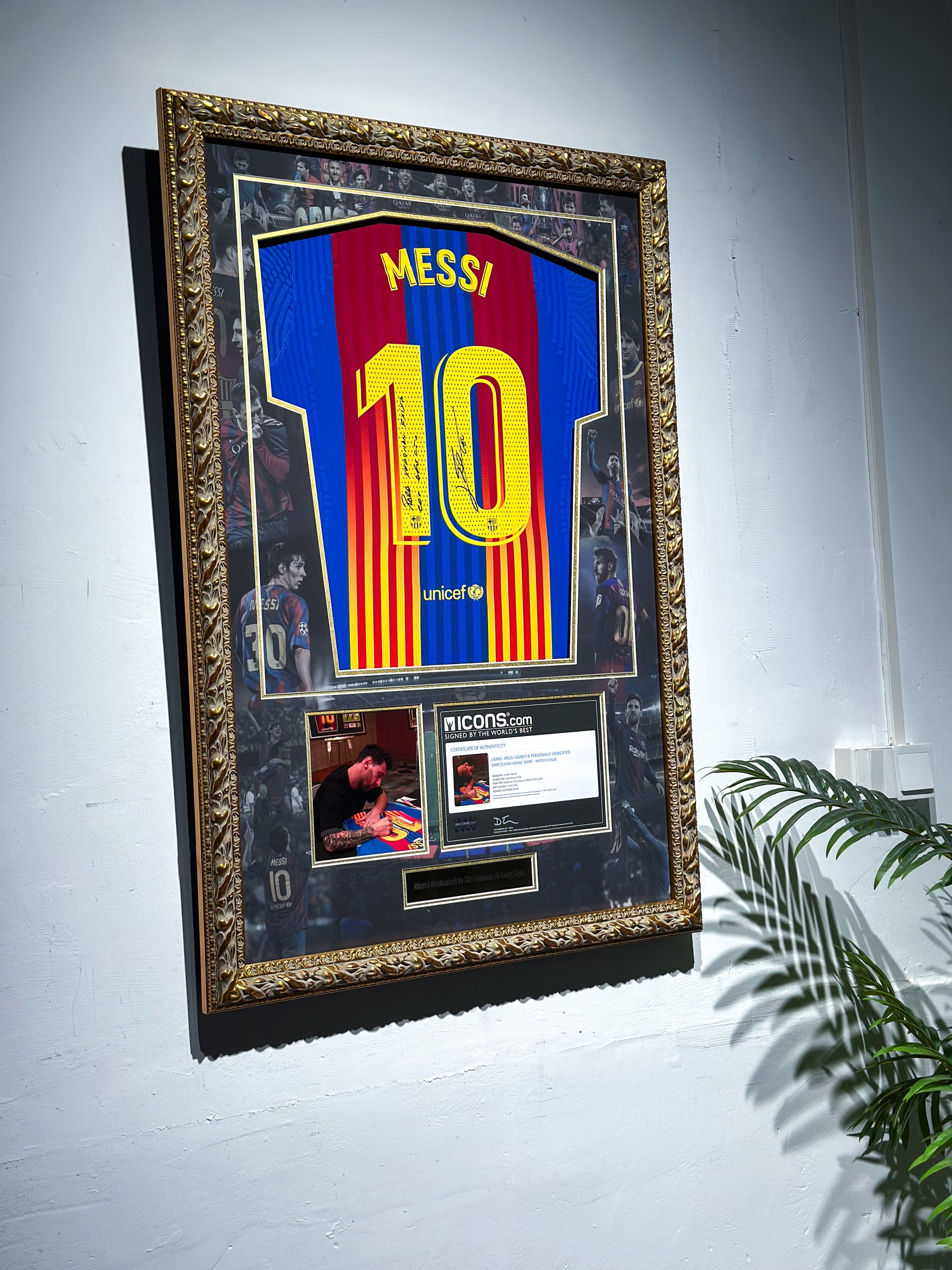 Lionel Messi Barcelona FC Jersey Framed