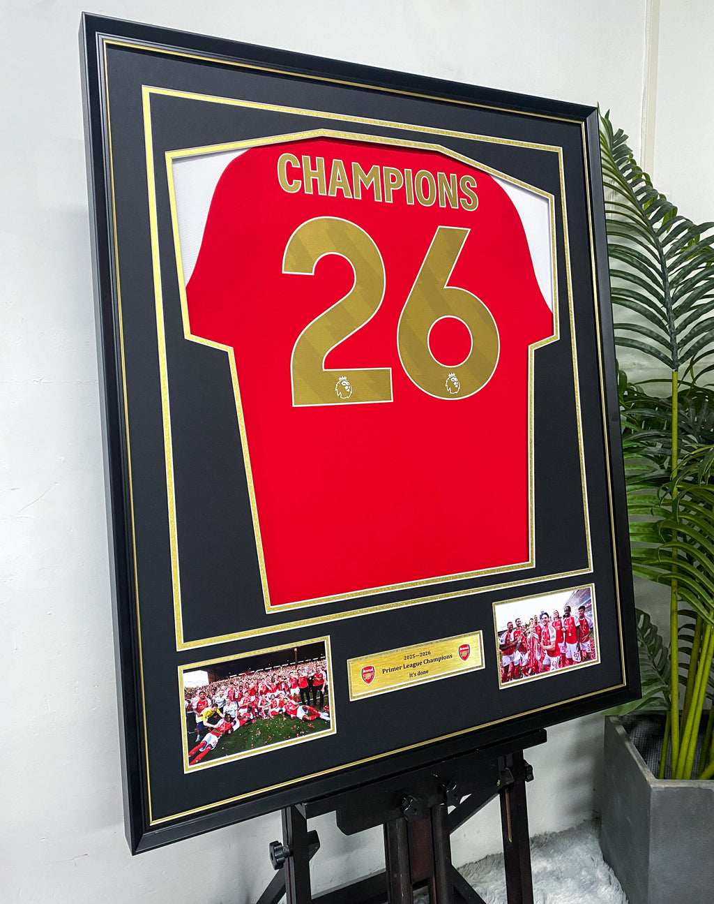 Arsenal 25-26 Premier League Champions Commemorative Jersey Framing