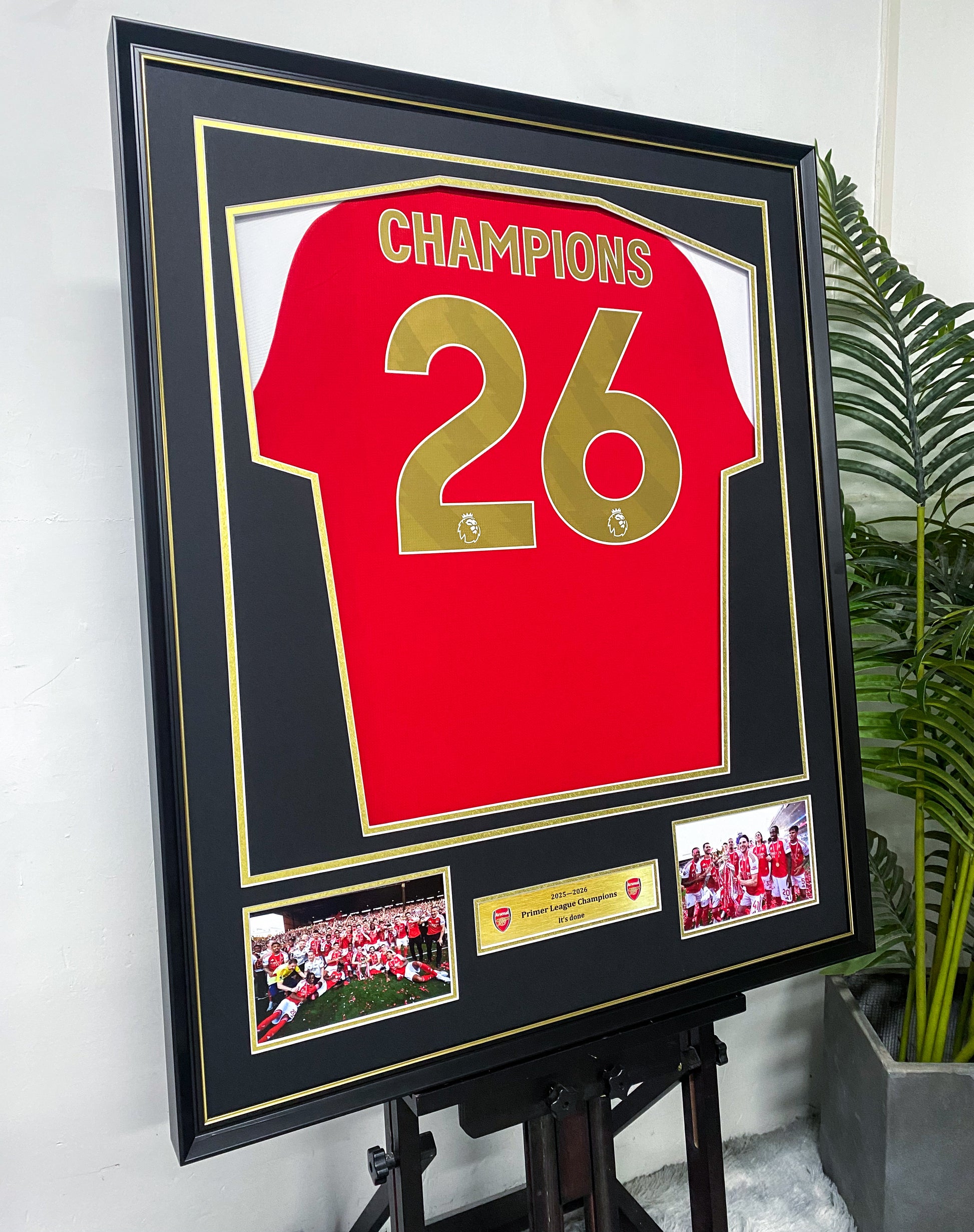 Arsenal 25-26 Premier League Champions Commemorative Jersey Framing