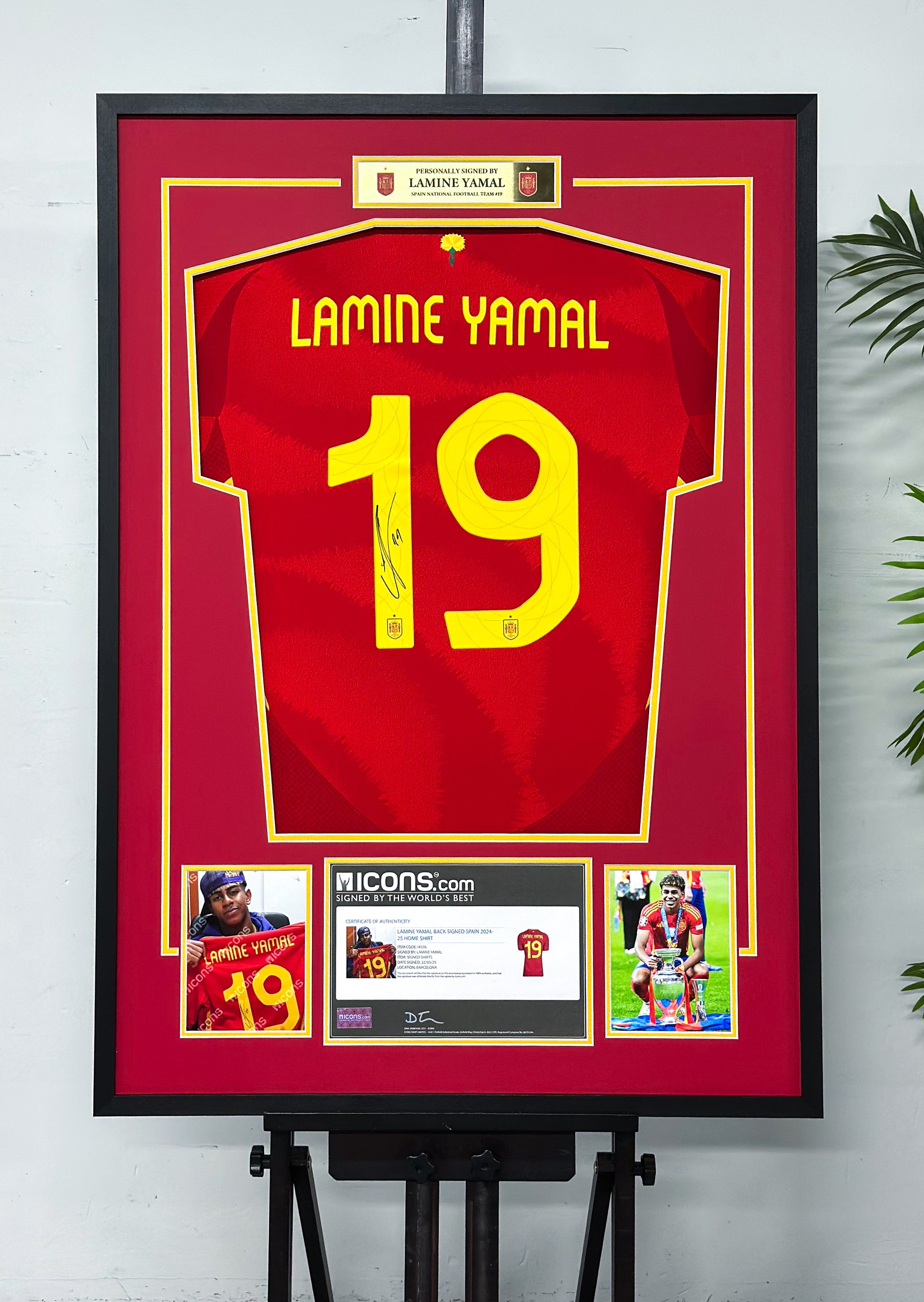 Lamine Yamal Spanish National Team Autographed Jersey Framed