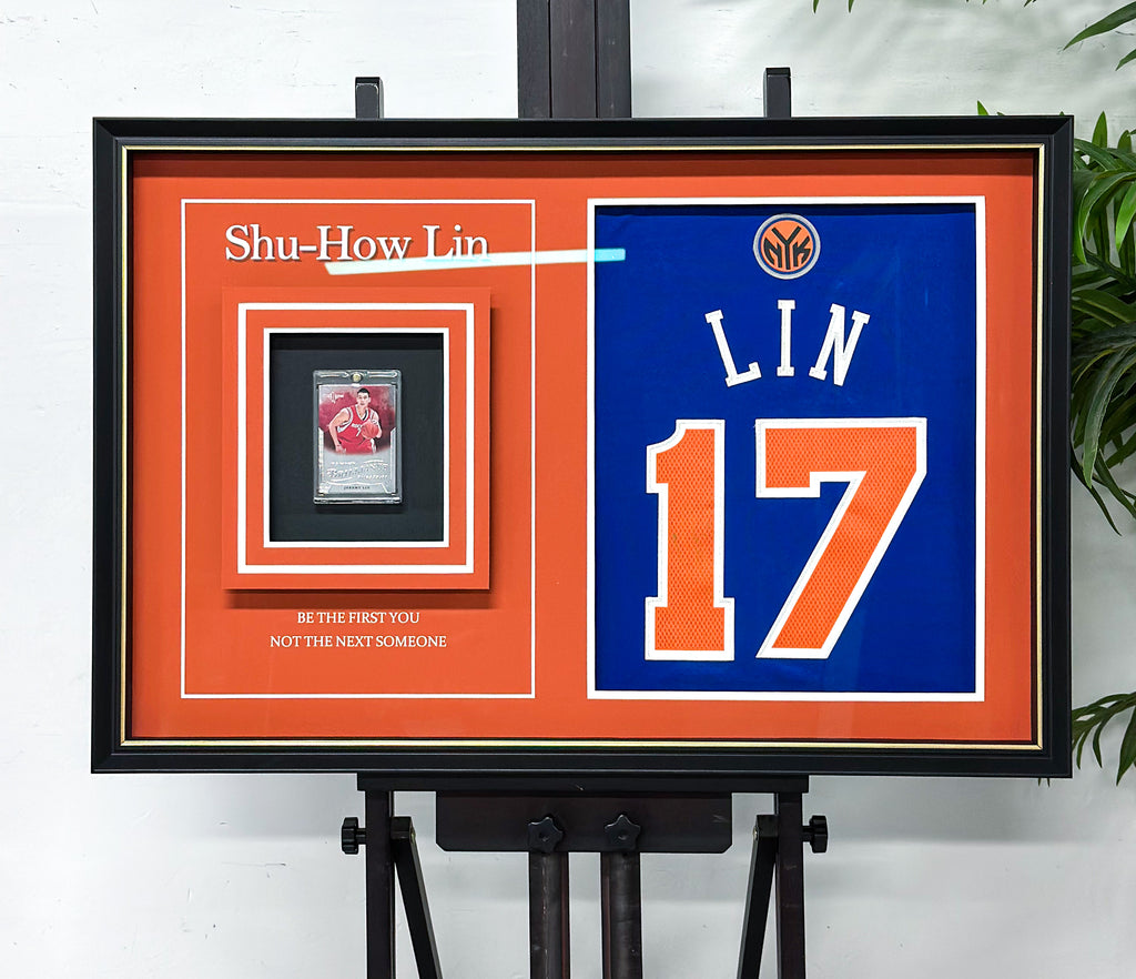 Jeremy Lin New York Knicks Autographed Jersey Framed