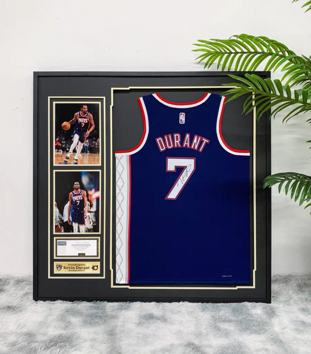 Kevin Durant Brooklyn Nets Autographed Custom Framed Jersey
