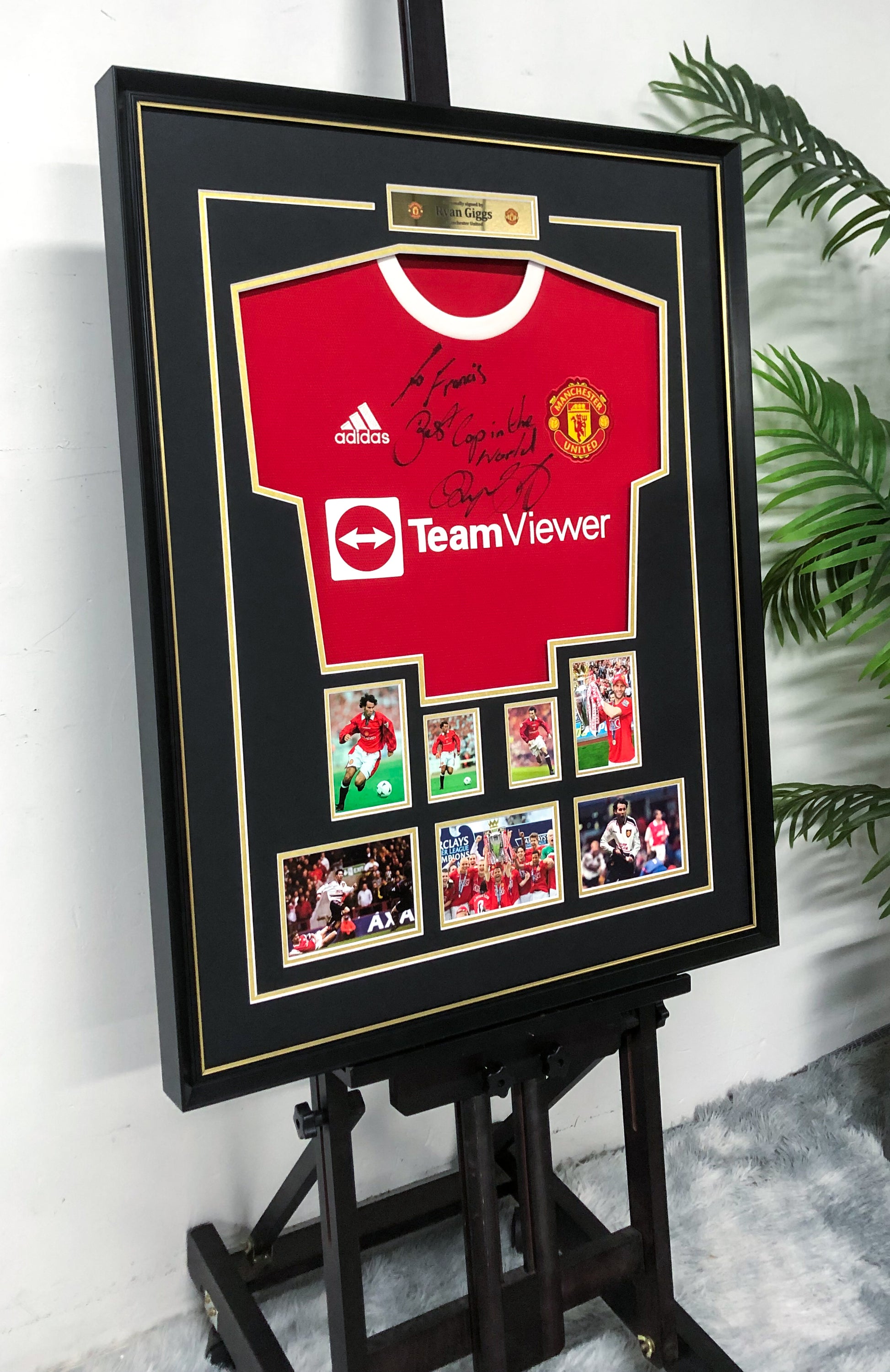Ryan Giggs Manchester United Autographed Custom Framed Jersey