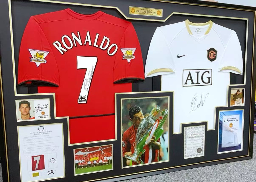 Cristiano Ronaldo Combined Autographed Framed Jersey