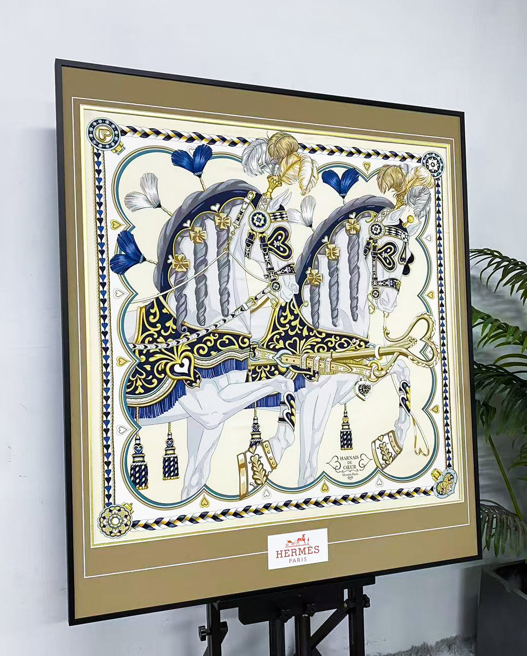 Hermes Silk Scarf Framed Wall Art