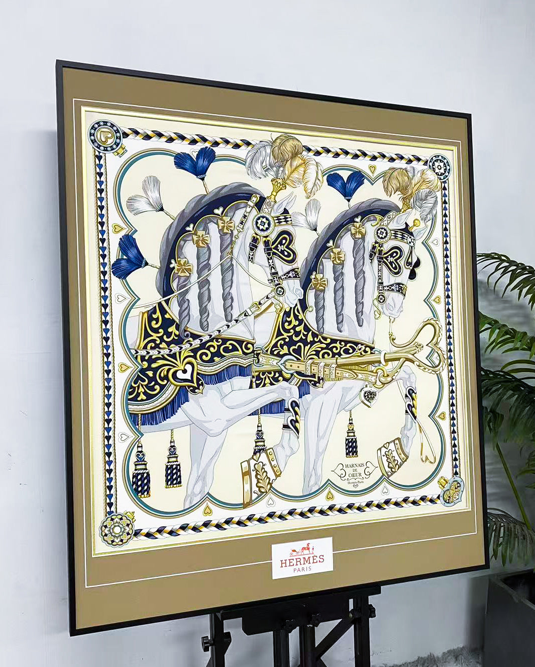 Hermes Silk Scarf Framed Wall Art