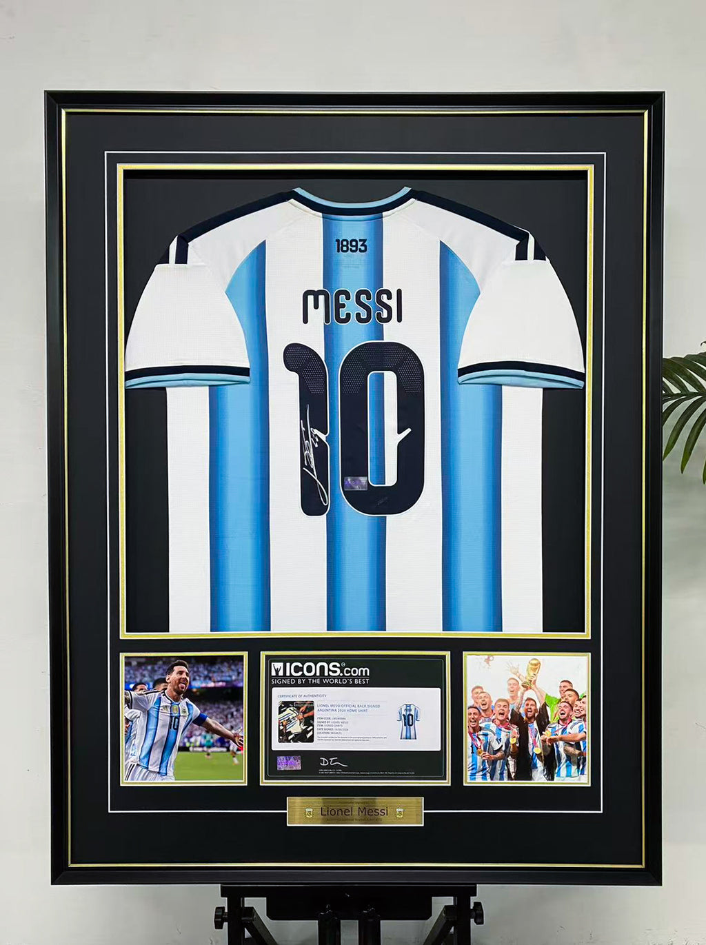 Lionel Messi Argentina National Team #10 Autographed Jersey Framing