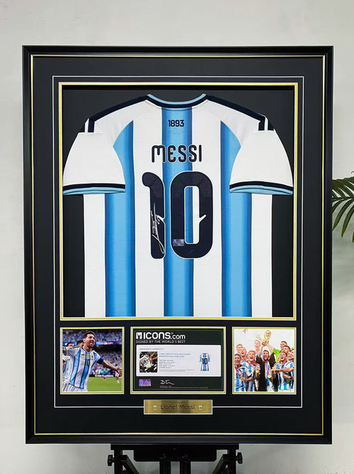 Lionel Messi Argentina National Team #10 Autographed Jersey Framing