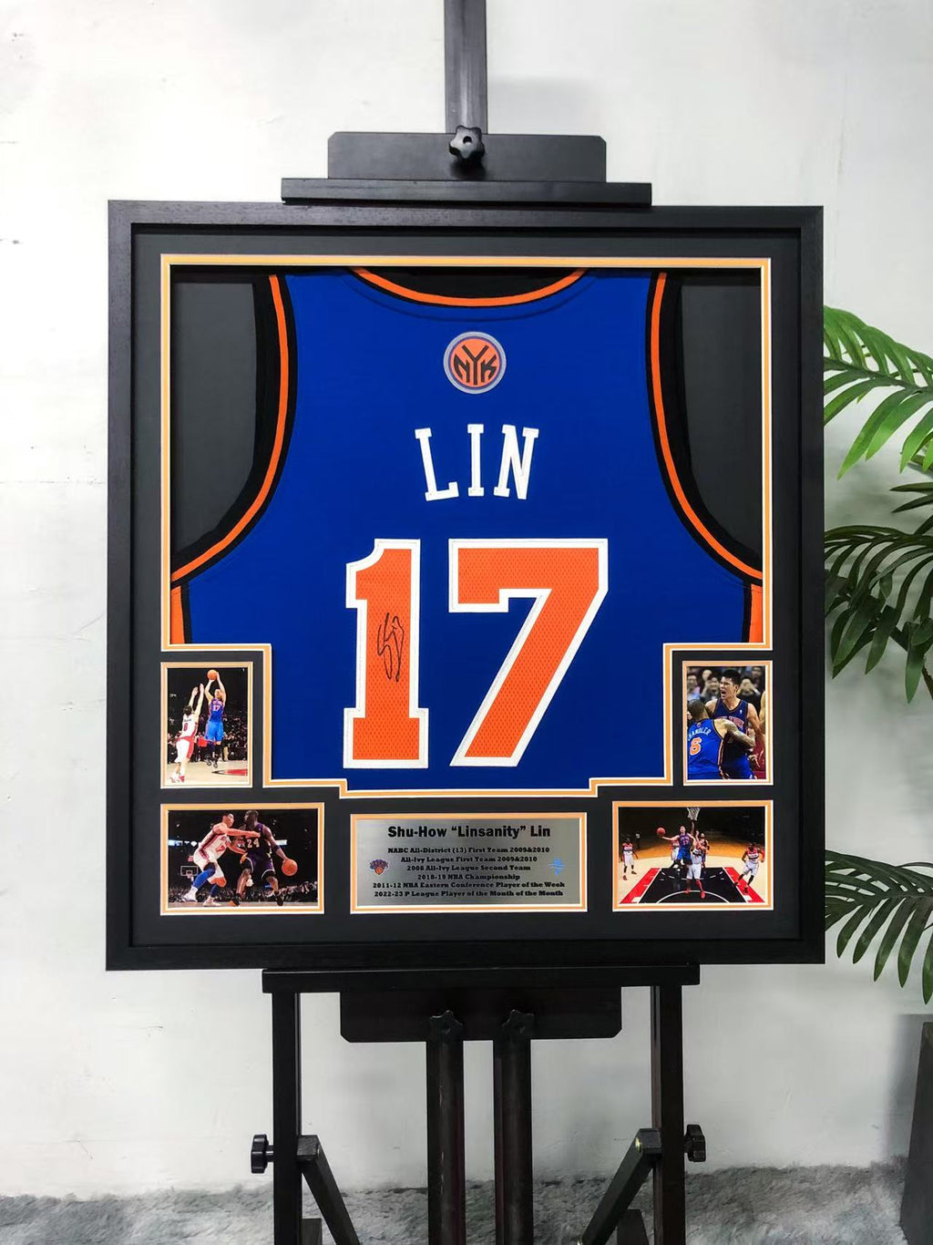 Jeremy Lin New York Knicks Jersey Framing