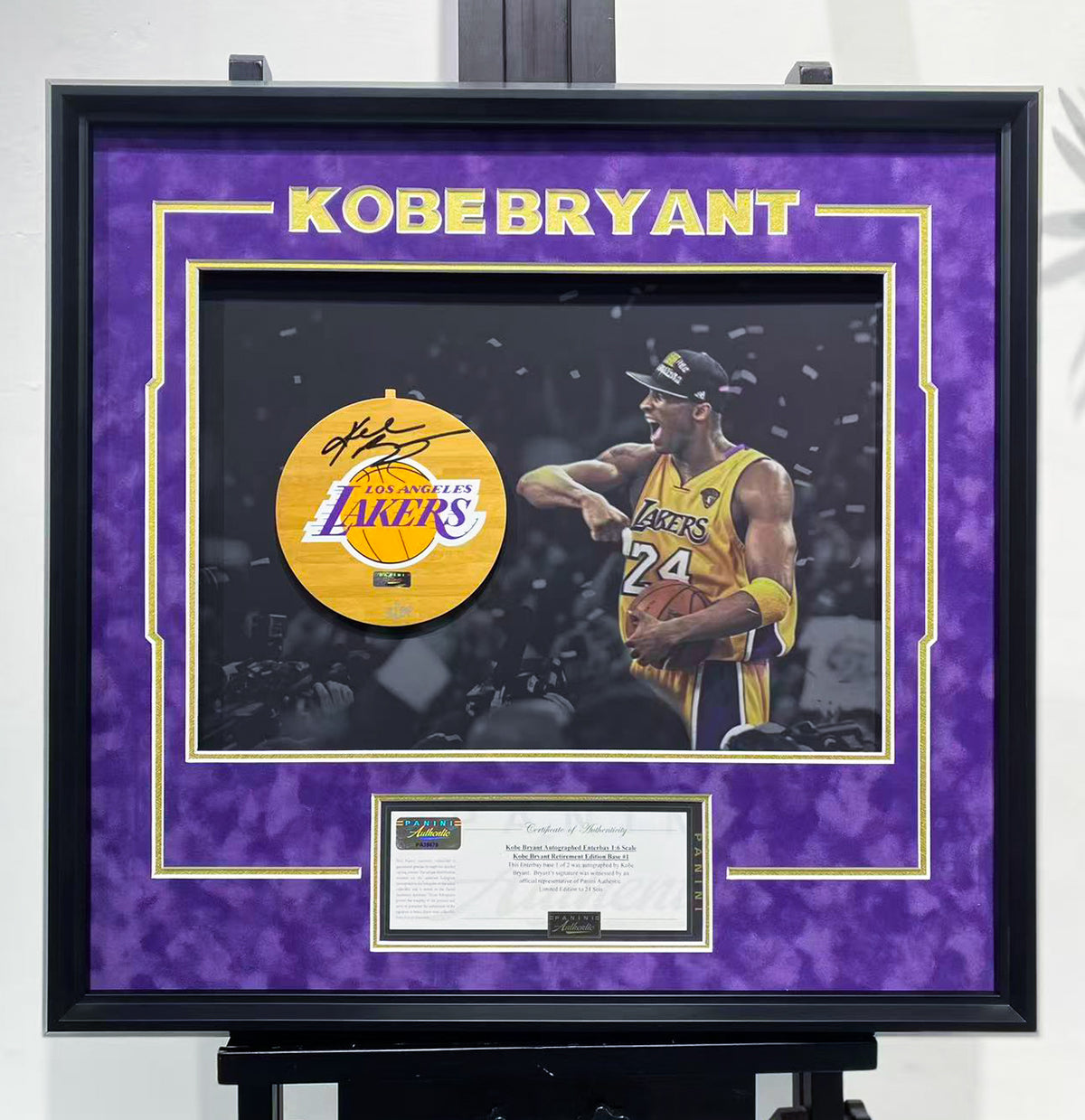 Kobe Bryant Autographed Mini Basketball Display Frame
