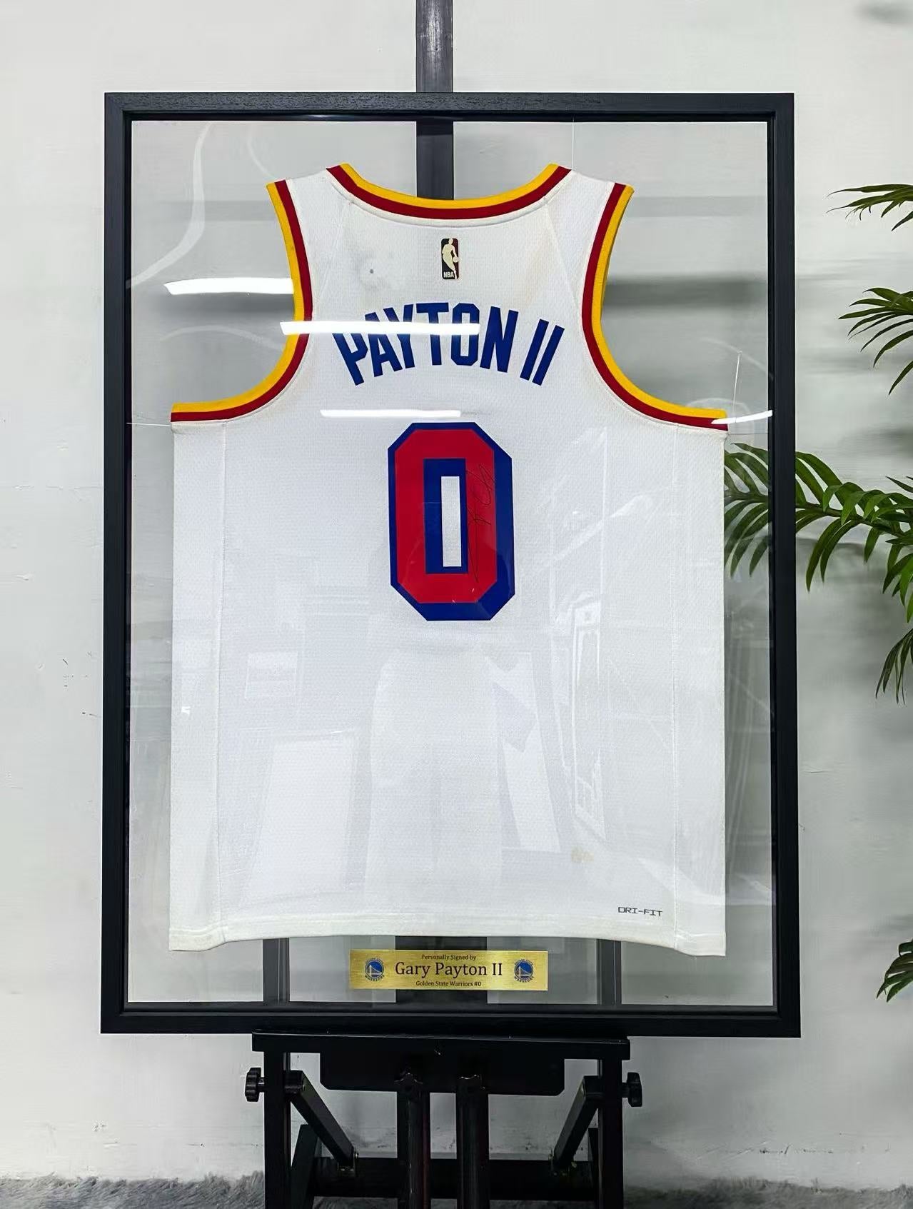 Gary Payton II Golden State Warriors #0 Signed White Jersey Framed Display