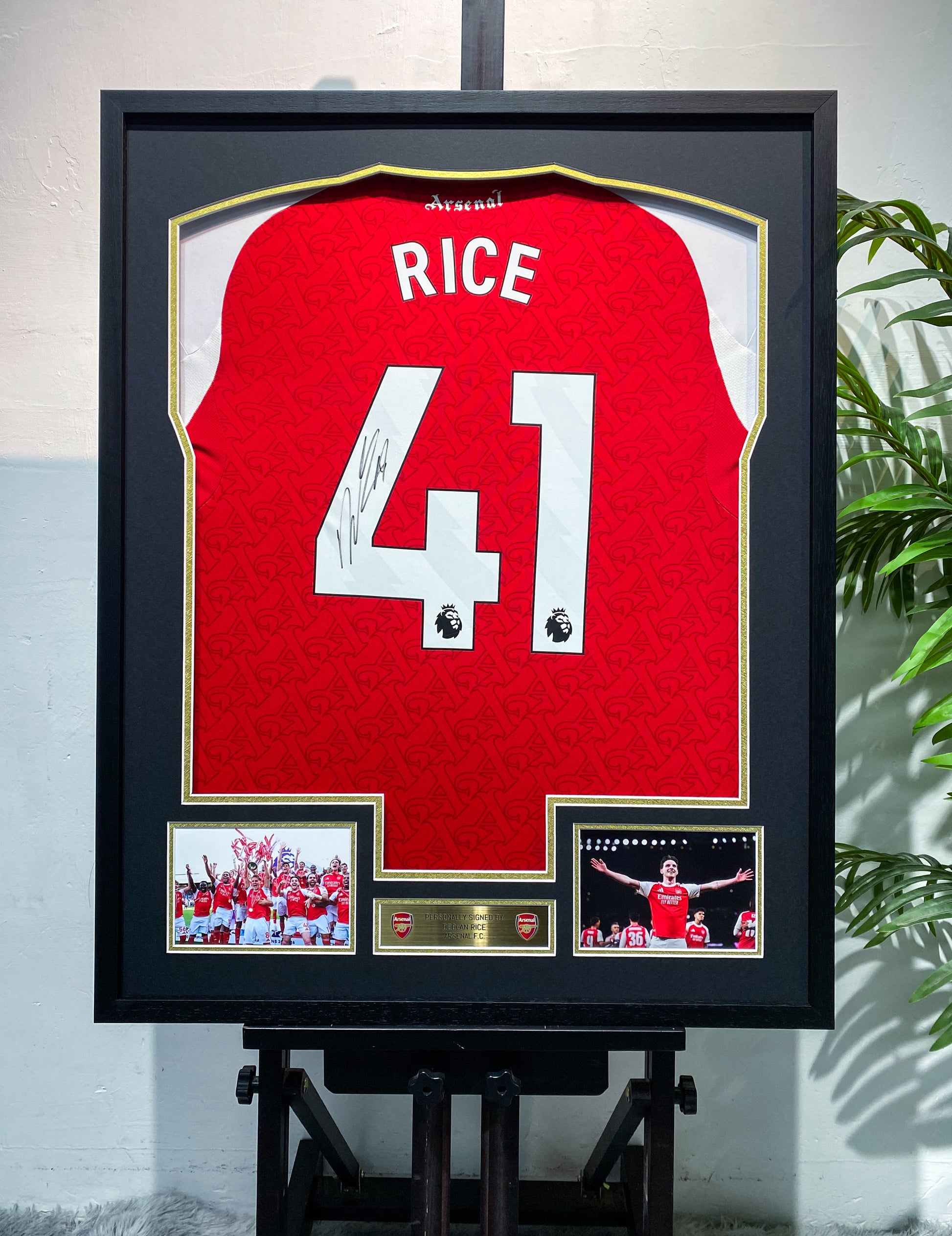 Declan Rice Arsenal 41 Jersey Framing | Bespoke Autograph Memorabilia Display