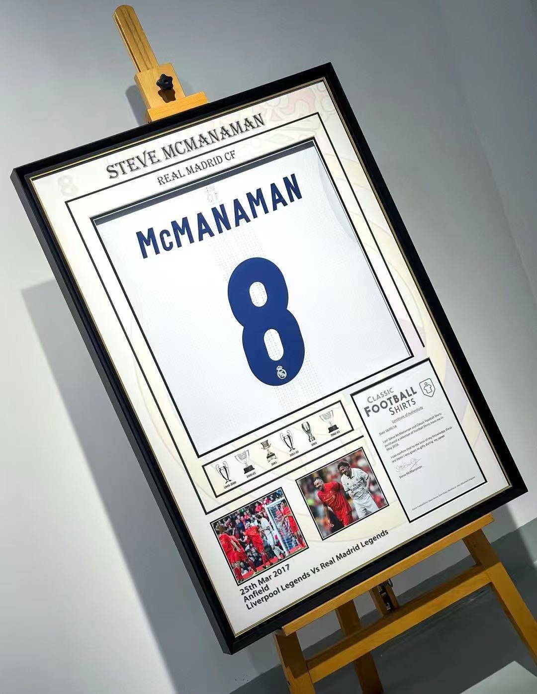 Steve McManaman Real Madrid CF Autographed Custom Framed Jersey