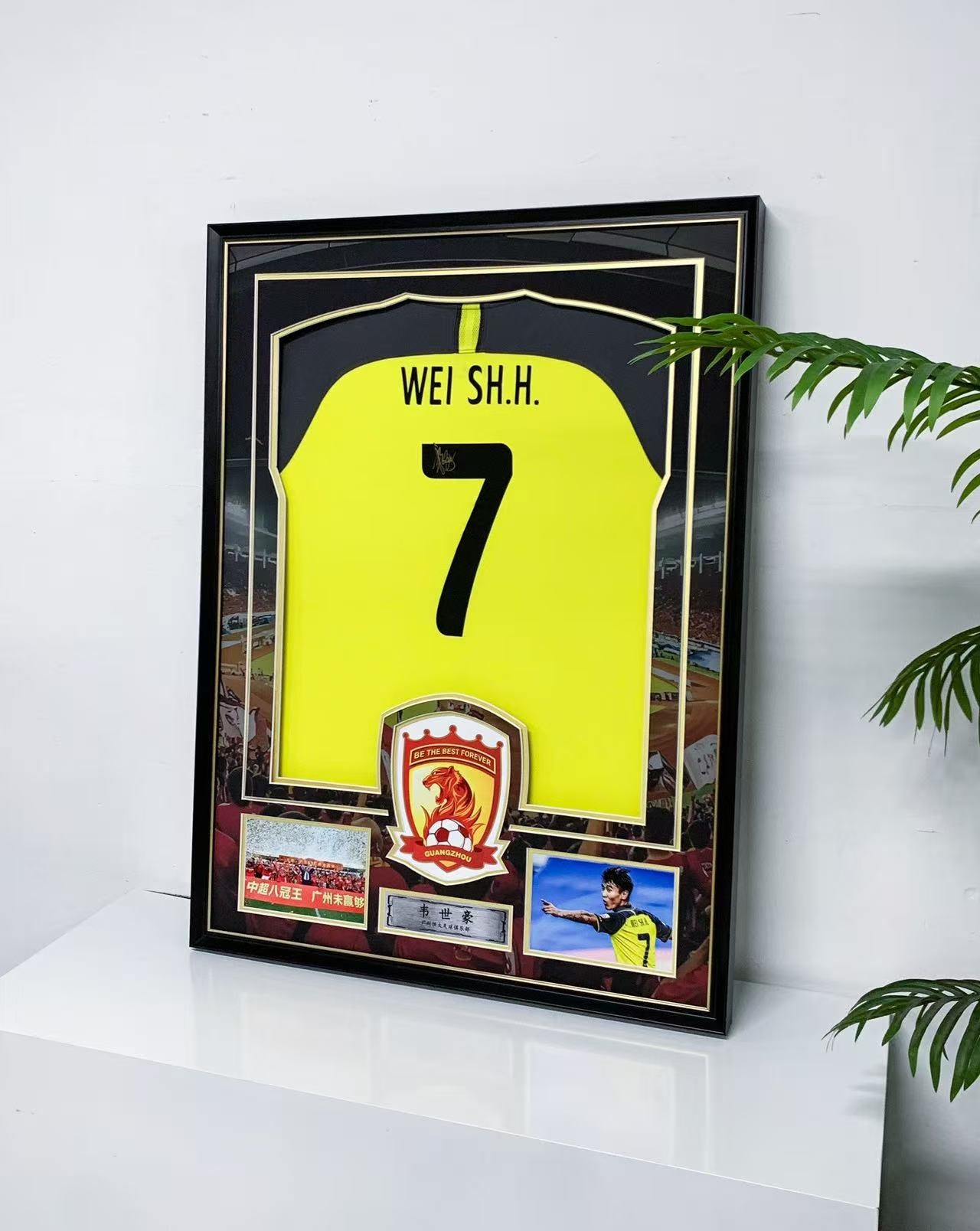 Football Sentimental Item Autographed Custom Framed Jersey