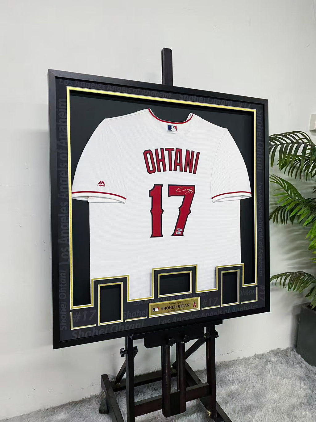 Shohei Ohtani Los Angeles Angels 17 Signed Home Jersey Display Frame