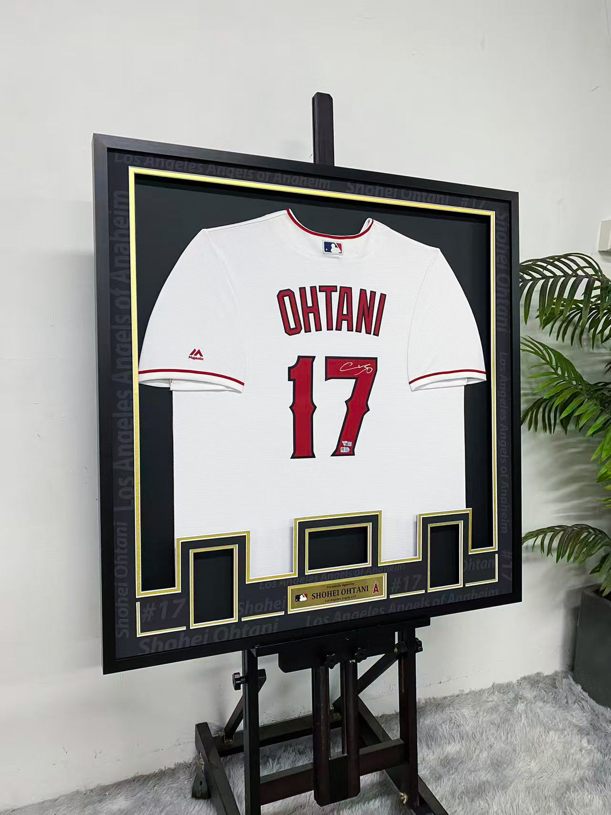 Shohei Ohtani Los Angeles Angels 17 Signed Home Jersey Display Frame