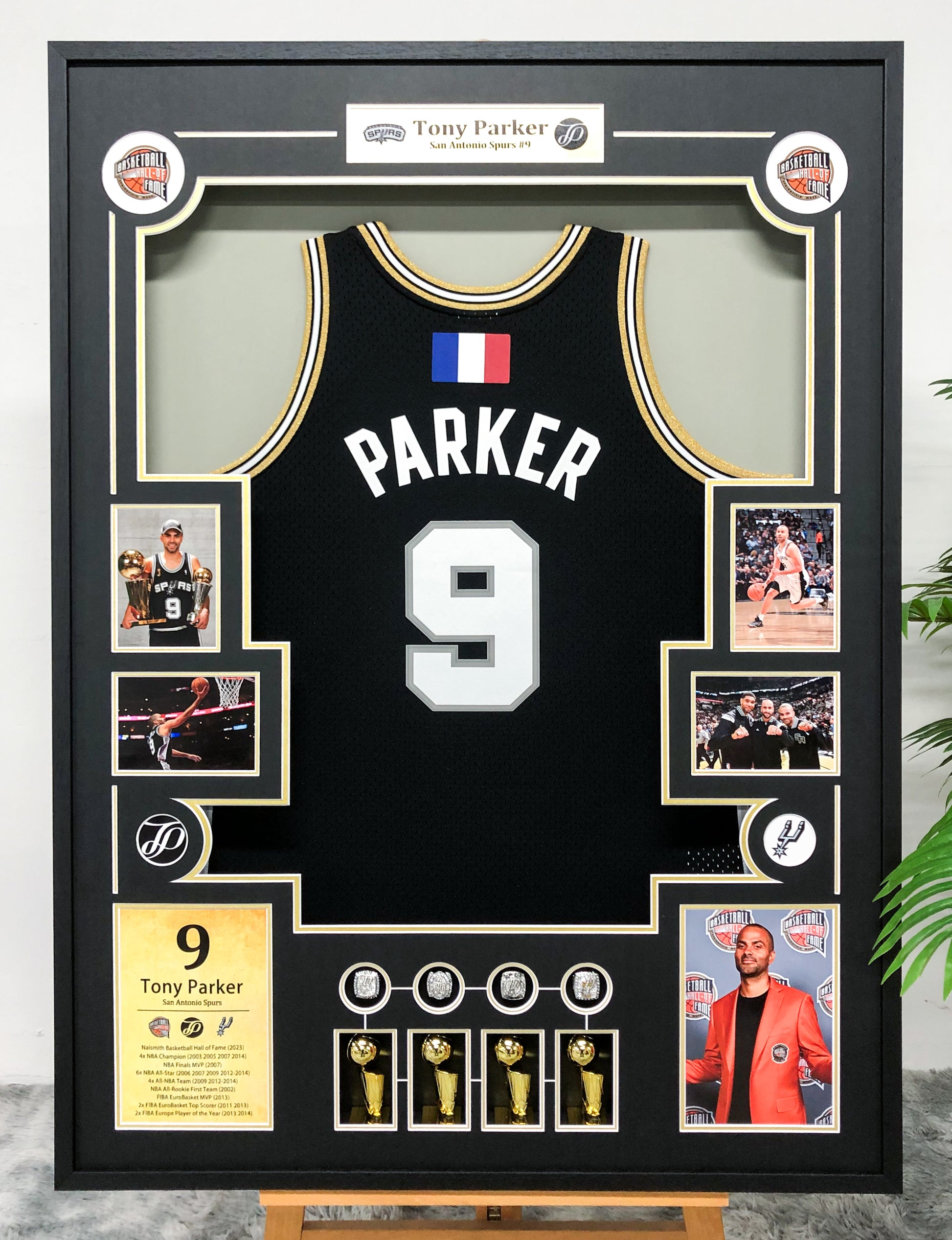 Tony Parker San Antonio Spurs Autographed Jersey Custom Framing