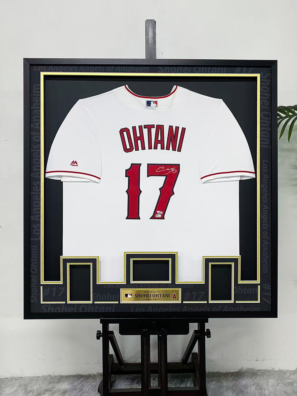 Shohei Ohtani Los Angeles Angels 17 Signed Home Jersey Display Frame
