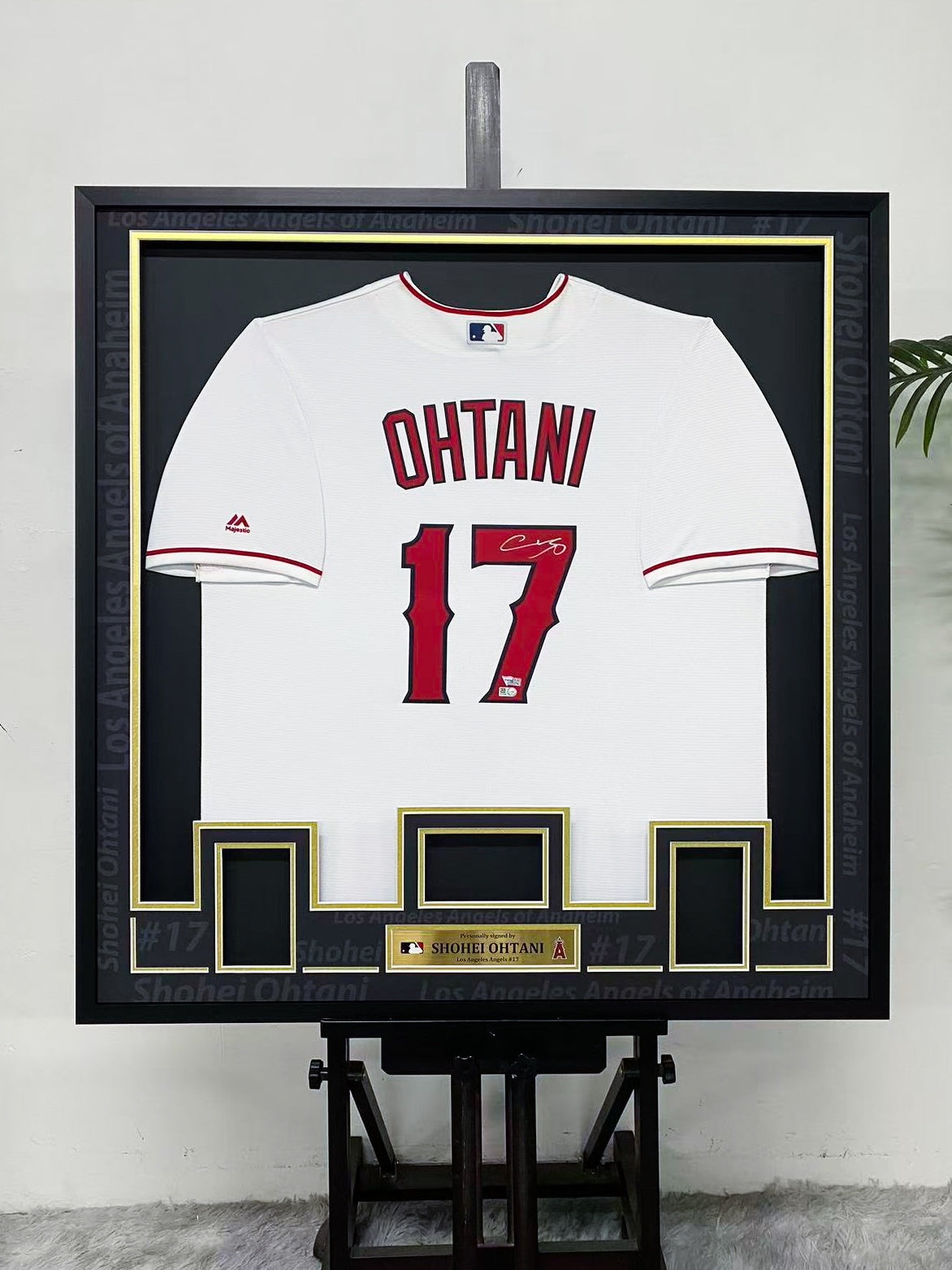 Shohei Ohtani Los Angeles Angels 17 Signed Home Jersey Display Frame