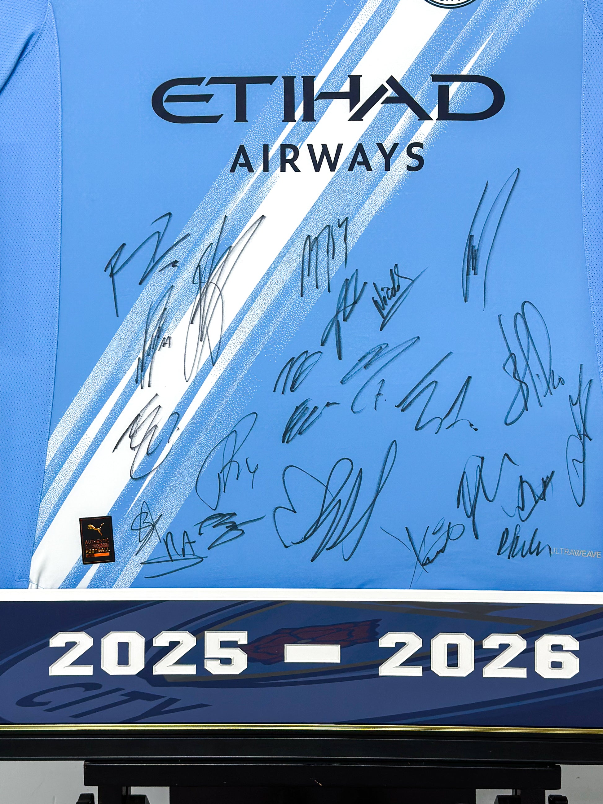 Erling Haaland Manchester City FC Framed Signed Jersey