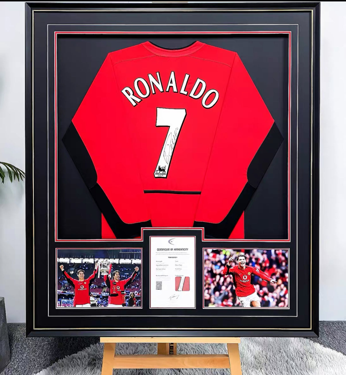 Cristiano Ronaldo Manchester United Autographed Jersey Framed