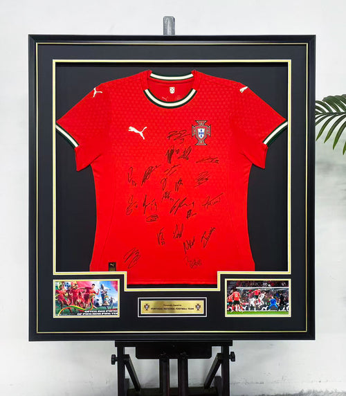 Portugal National Football Team Home Team‑Signed Jersey Framing