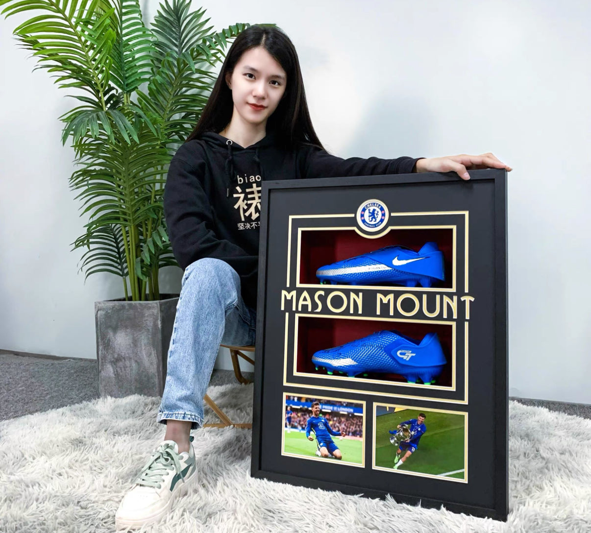 Mason Mount Chelsea Autographed Sneakers Custom Framing