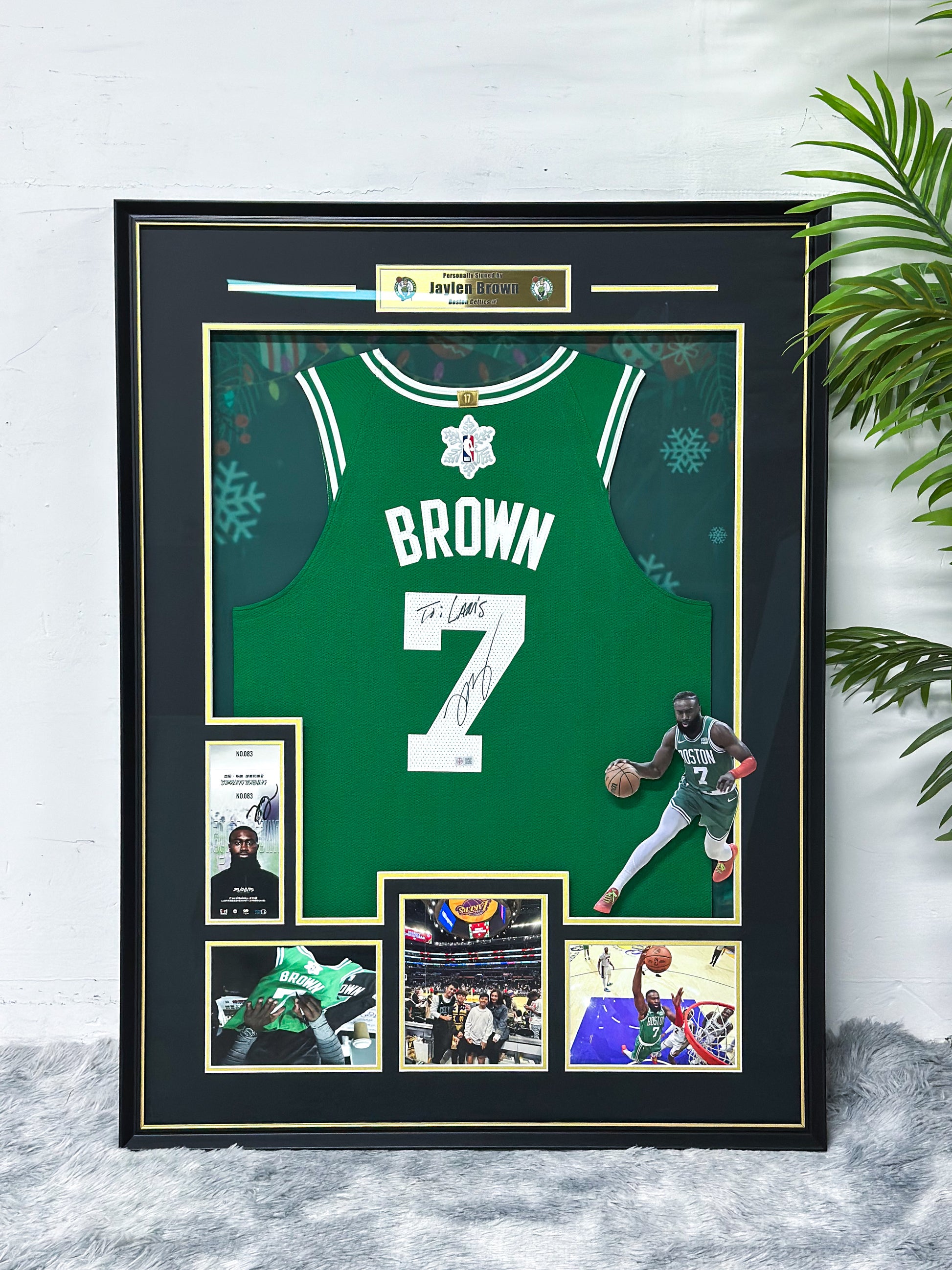Jaylen Brown Boston Celtics Autographed Jersey Framed