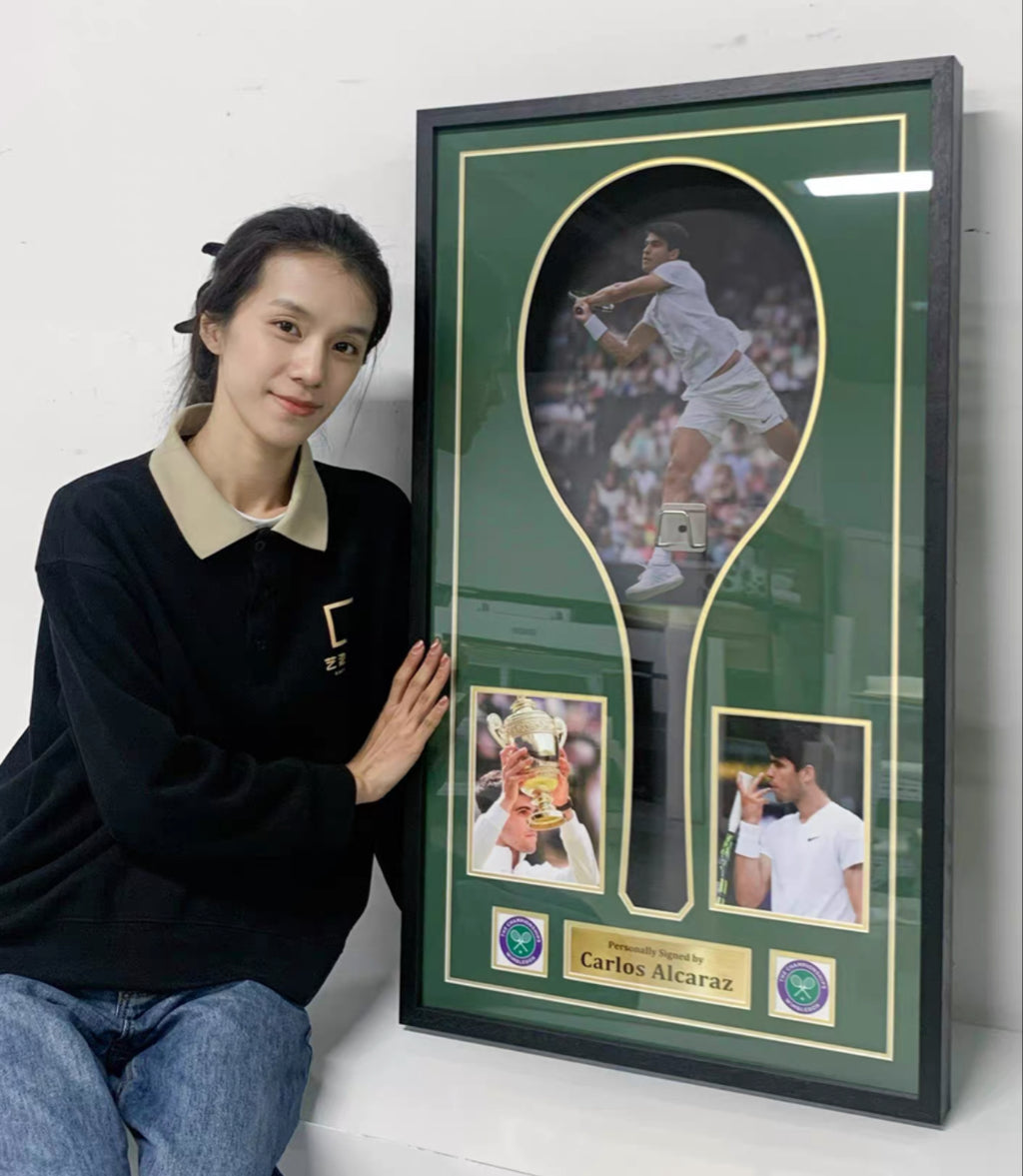Carlos Alcaraz Tennis Racket Custom Framed