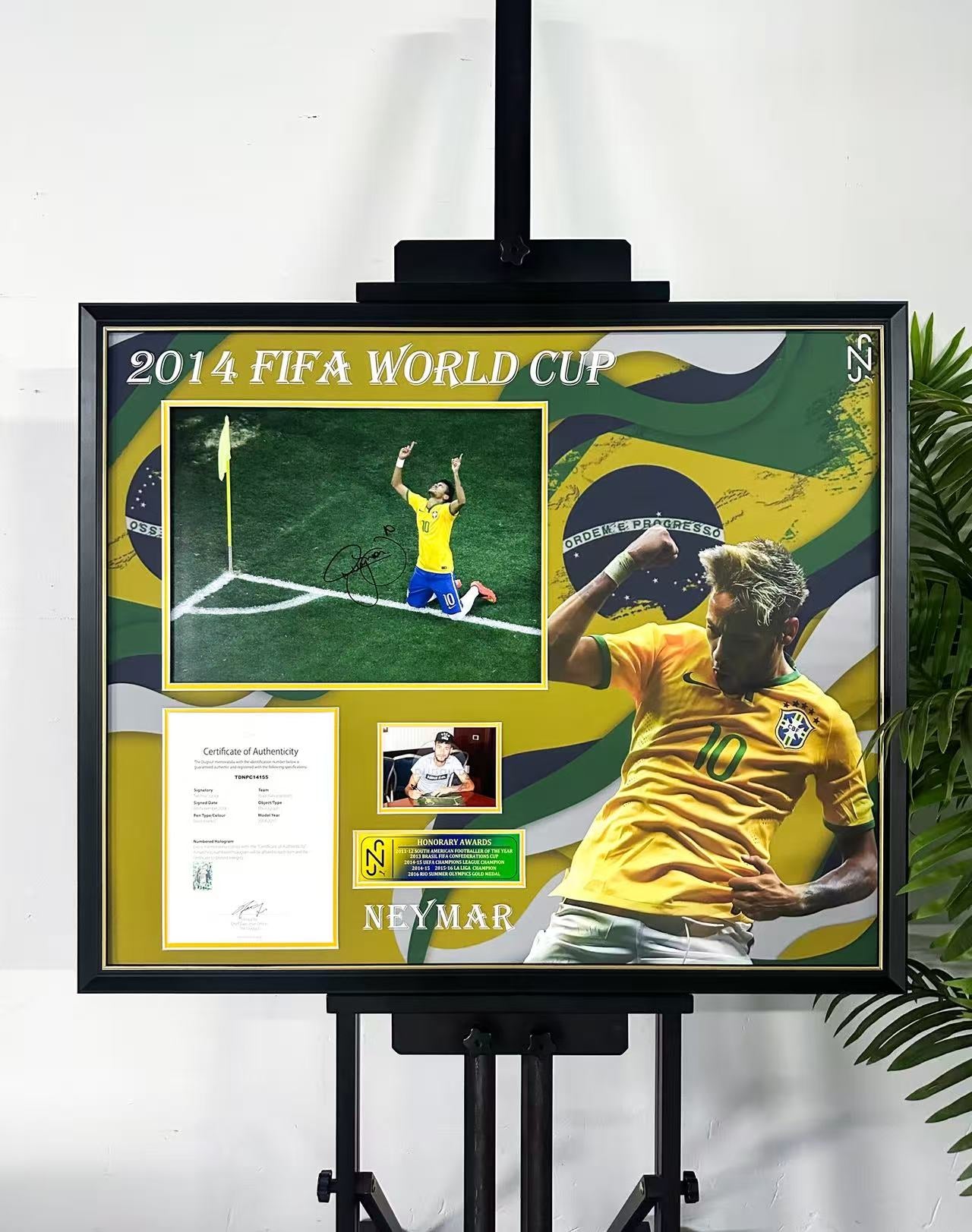 Neymar Brazil Autographed Custom Framed Poster