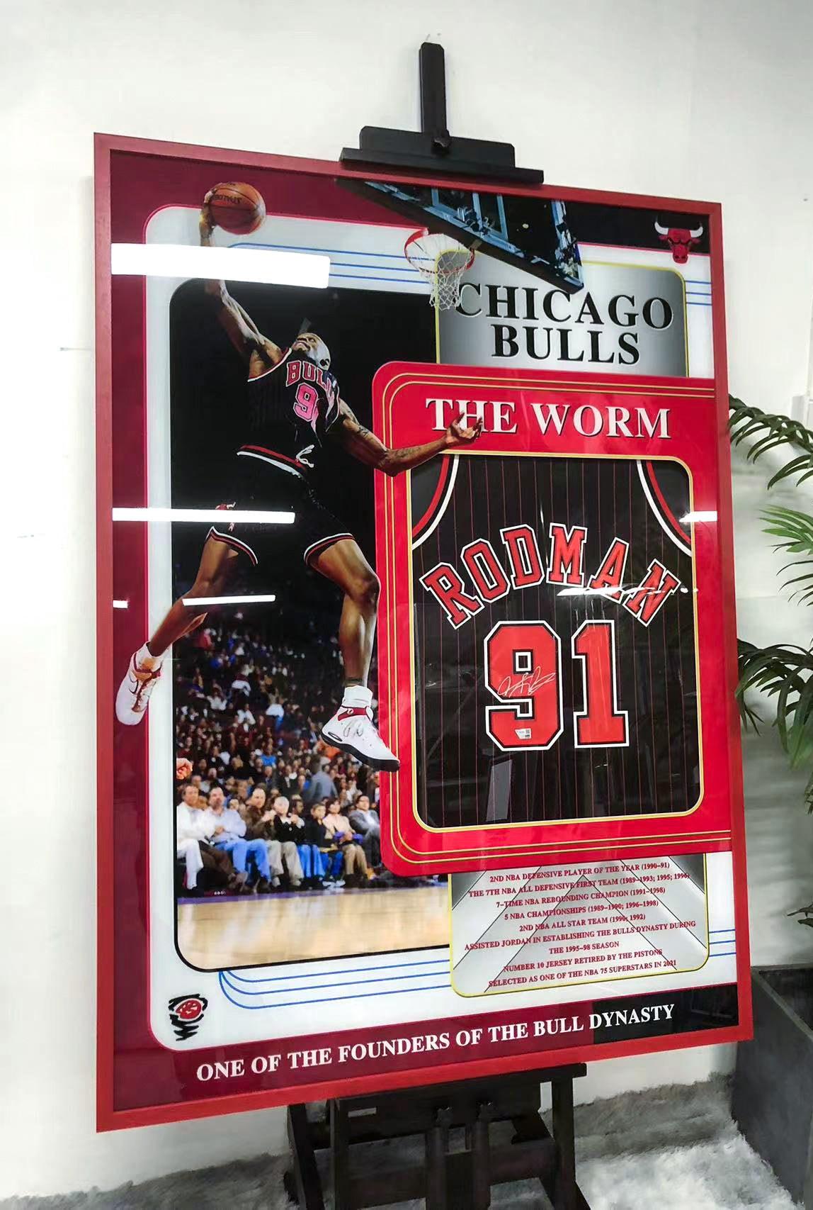 Dennis Rodman Chicago Bulls Jersey Framing