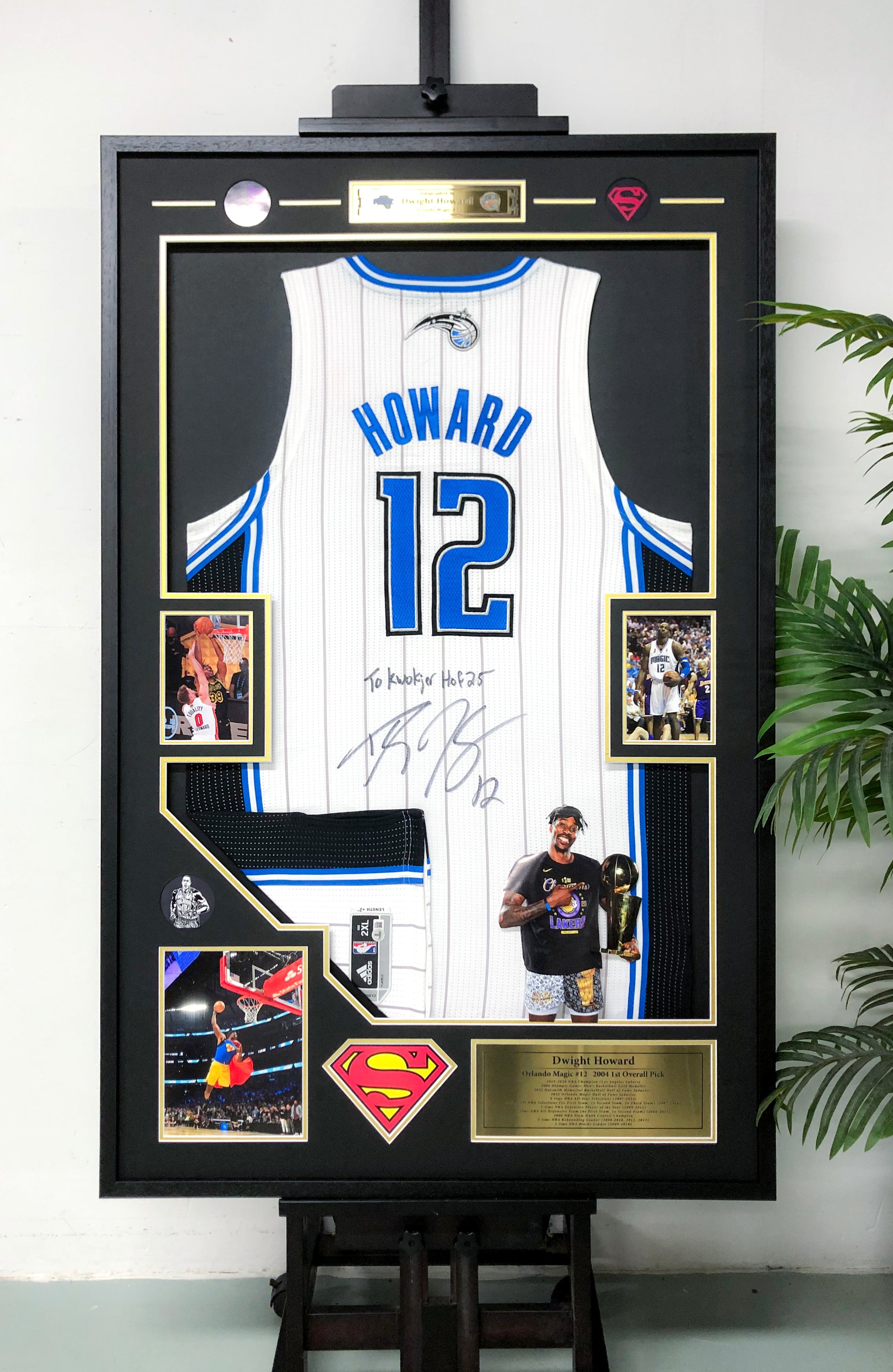 Dwight Howard Orlando Magic Autographed Jersey Framed
