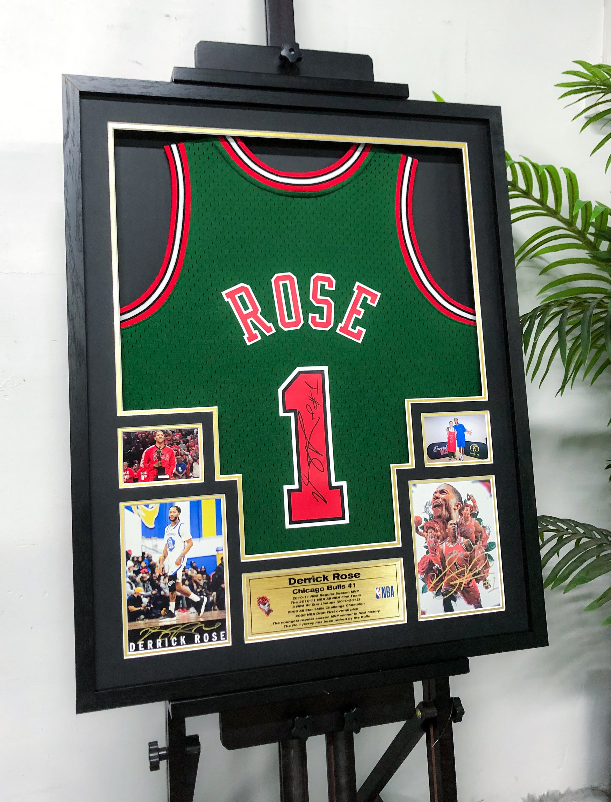 Derrick Rose Chicago Bulls Autographed Jersey Framed