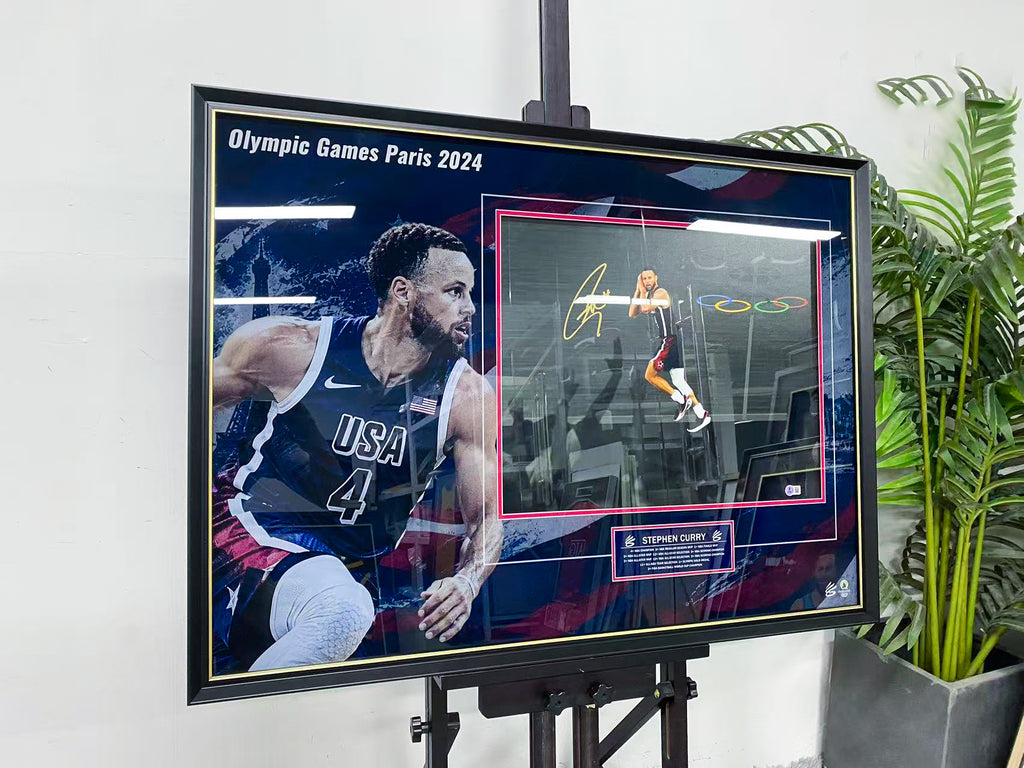 Stephen Curry Team USA Paris 2024 Olympics Signed Photo Display Frame