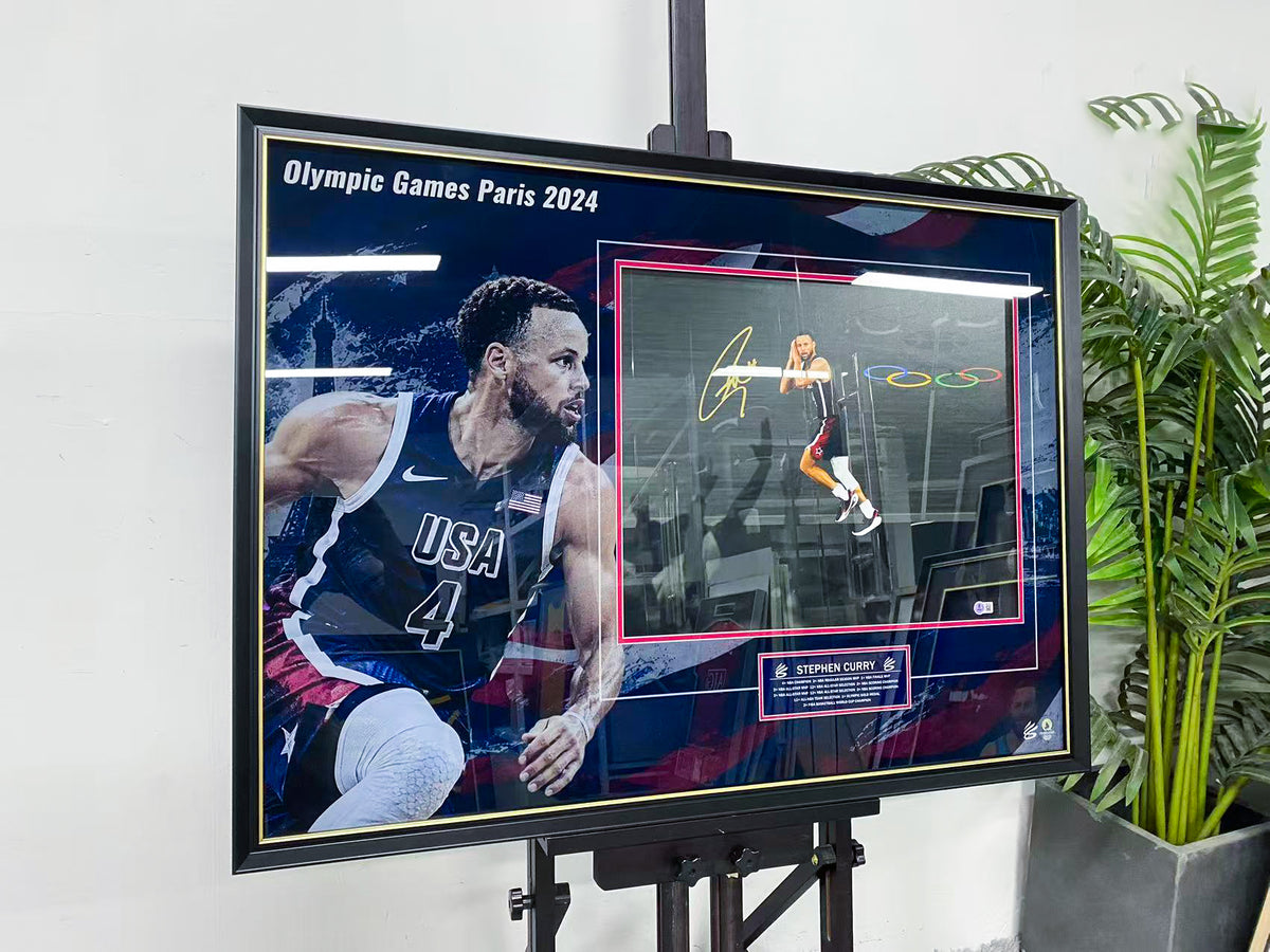 Stephen Curry Team USA Paris 2024 Olympics Signed Photo Display Frame