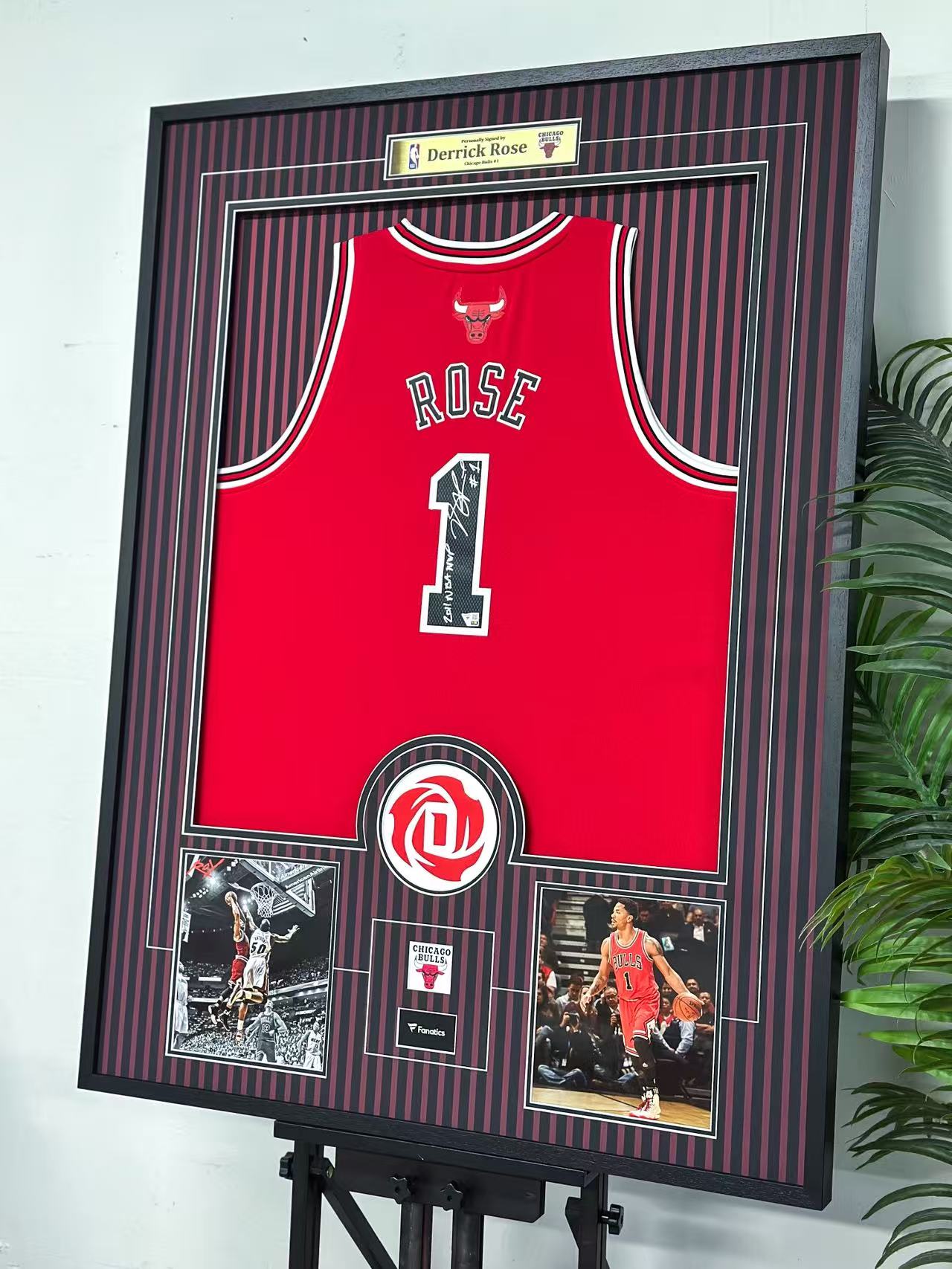 Derrick Rose Chicago Bulls Autographed Custom Framed Jersey