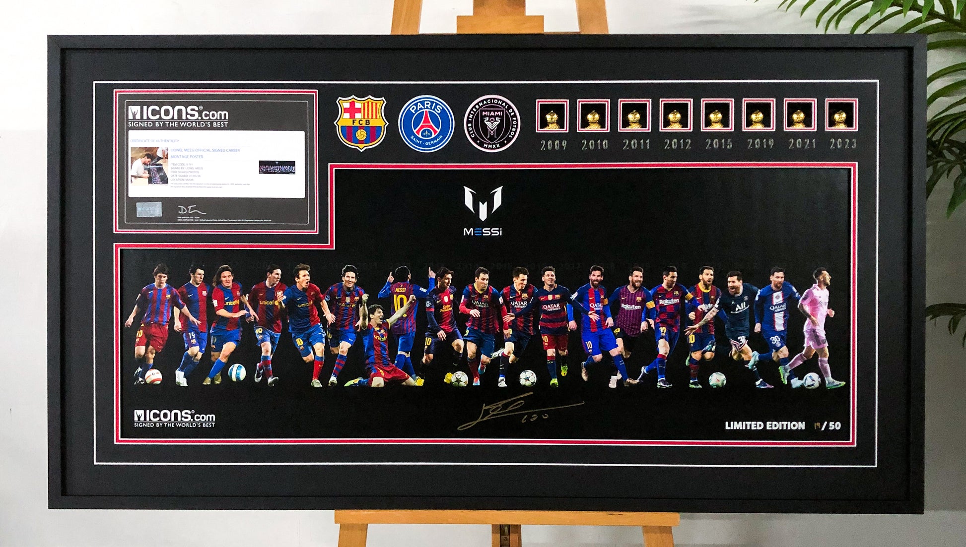 Lionel Messi Signed Career Montage
