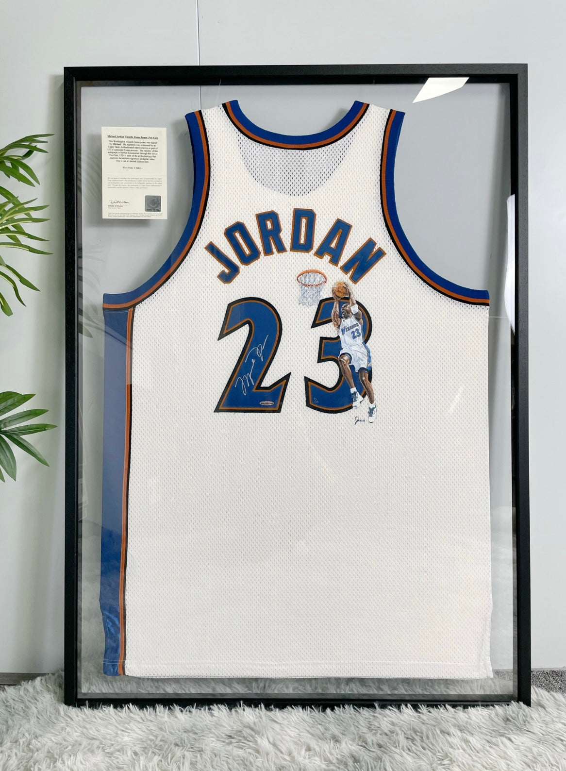 Washington Wizards Michael Jordan Autographed Framed Jersey