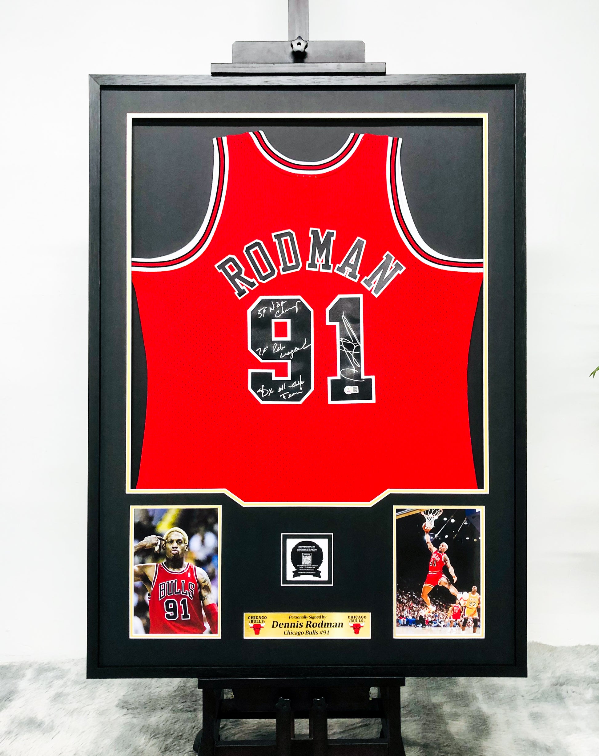 Dennis Rodman Chicago Bulls Jersey Framing