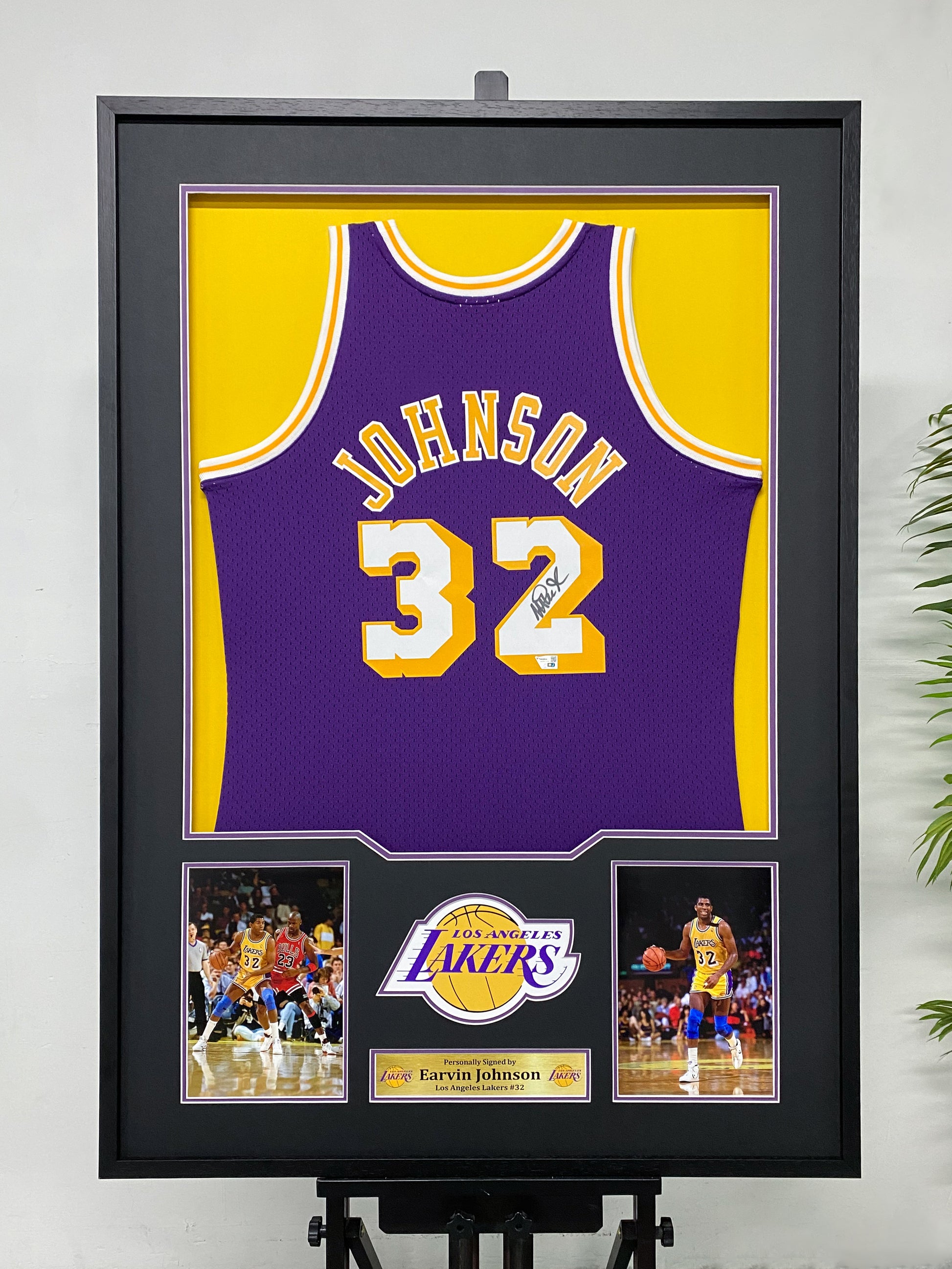 Earvin Magic Johnson Los Angeles Lakers Jersey Framing