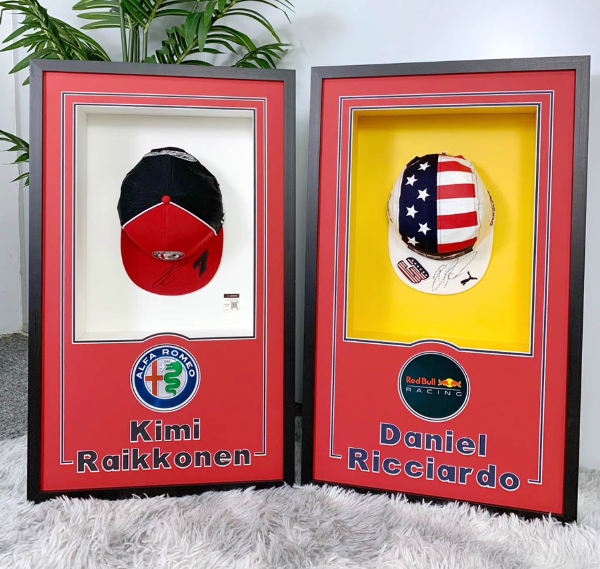 Kimi Räikkönen & Daniel Ricciardo Autographed Hat | Personalized Framed Keepsake