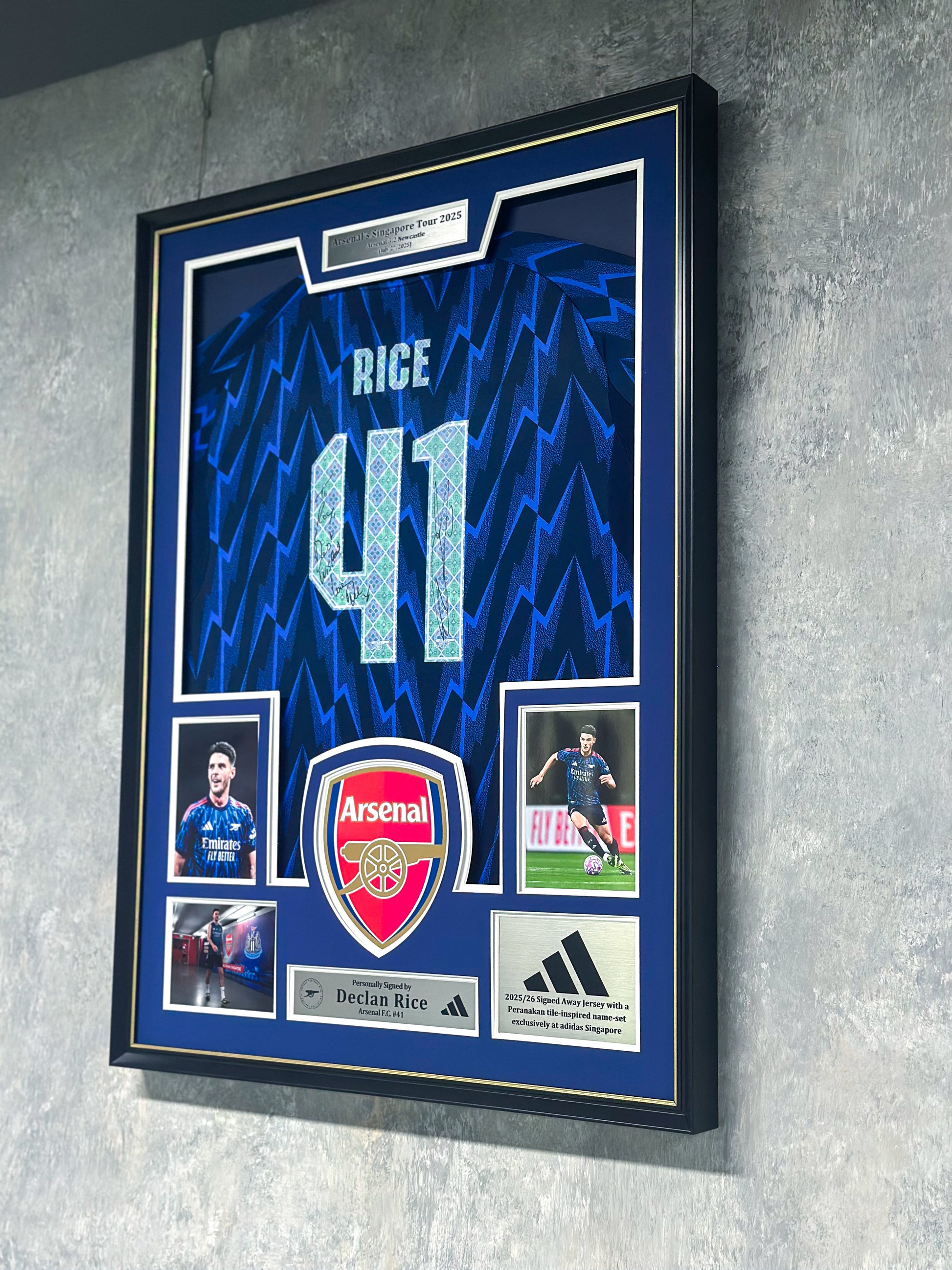 Declan Rice Arsenal Autographed Jersey Framed