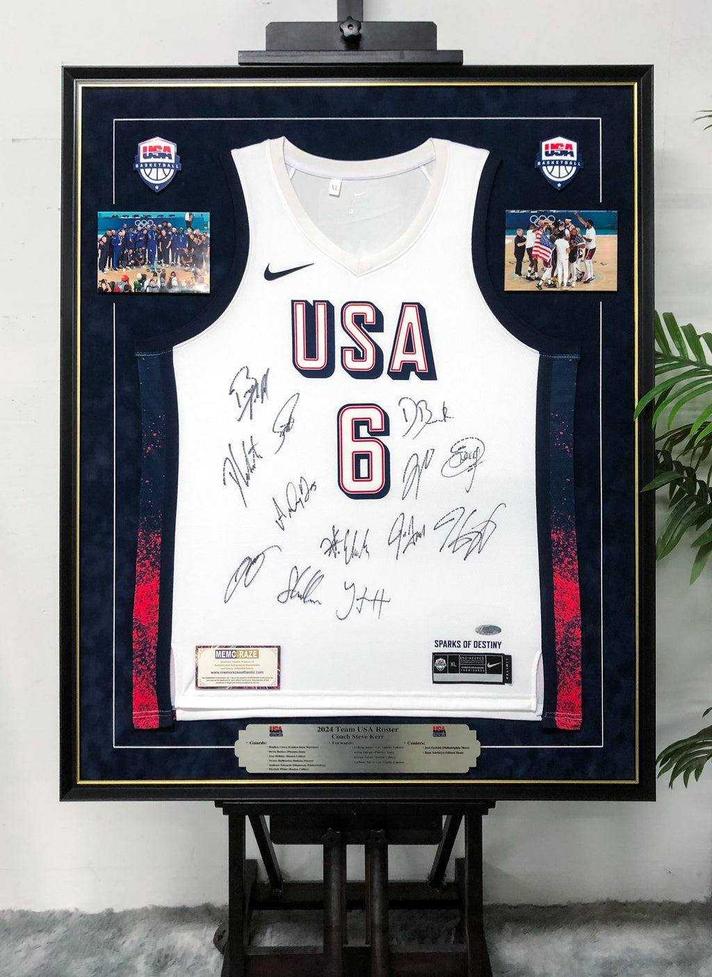 LeBron James USA Team Autographed Custom Framed Jersey