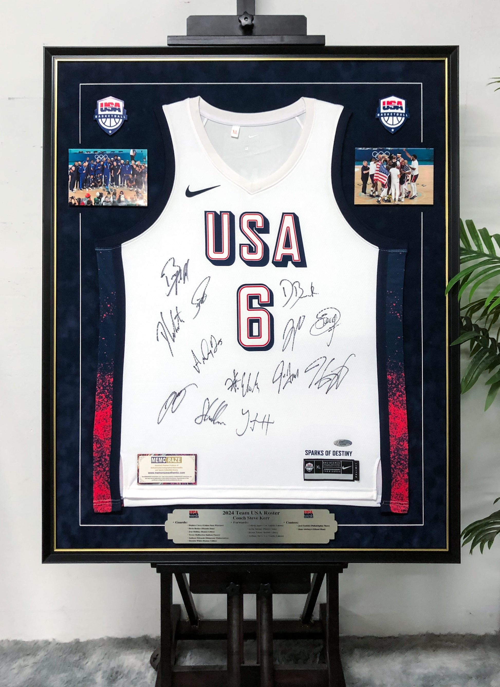LeBron James USA Team Autographed Custom Framed Jersey