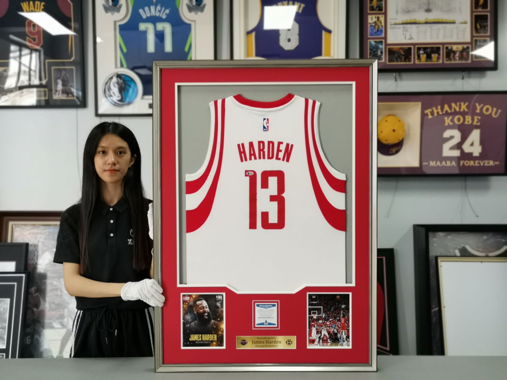 James Harden Houston Rockets Autographed Custom Framed Jersey