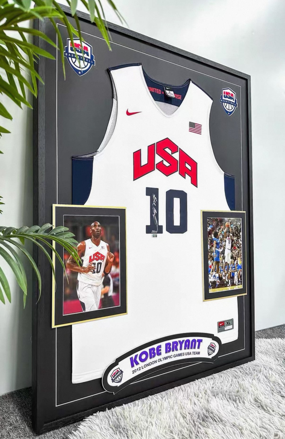 Kobe Bryant Team USA Autographed Custom Framed Jersey