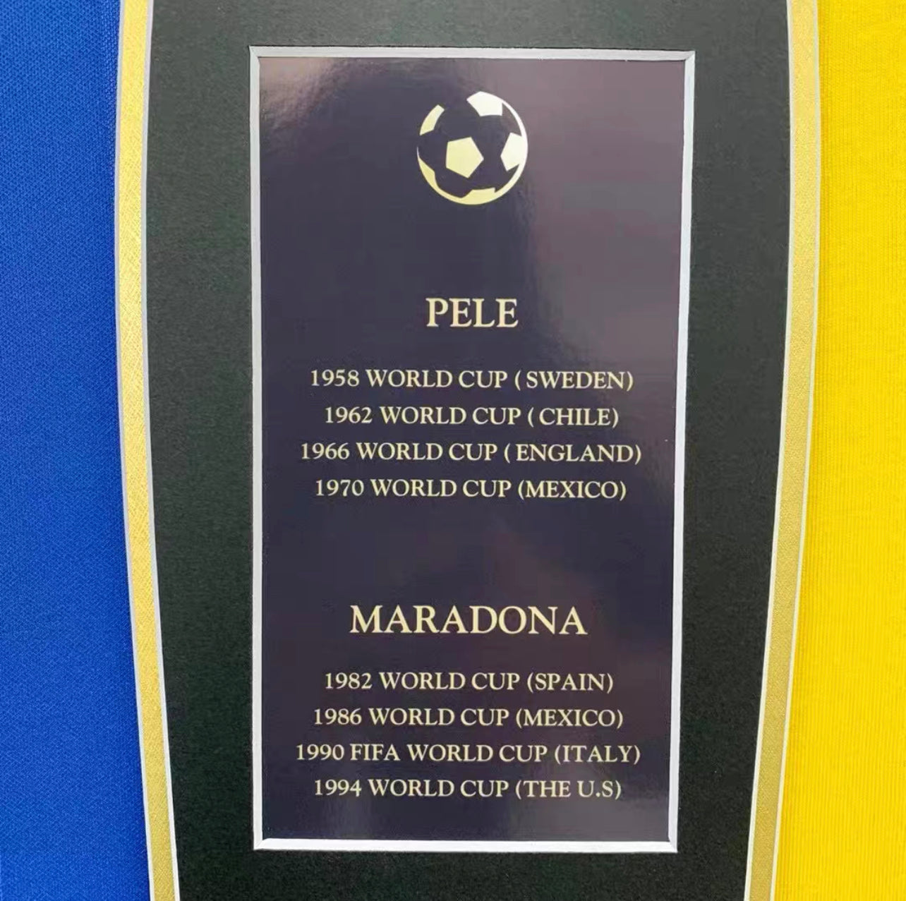 Pelé & Maradona Autographed Custom Framed Jersey