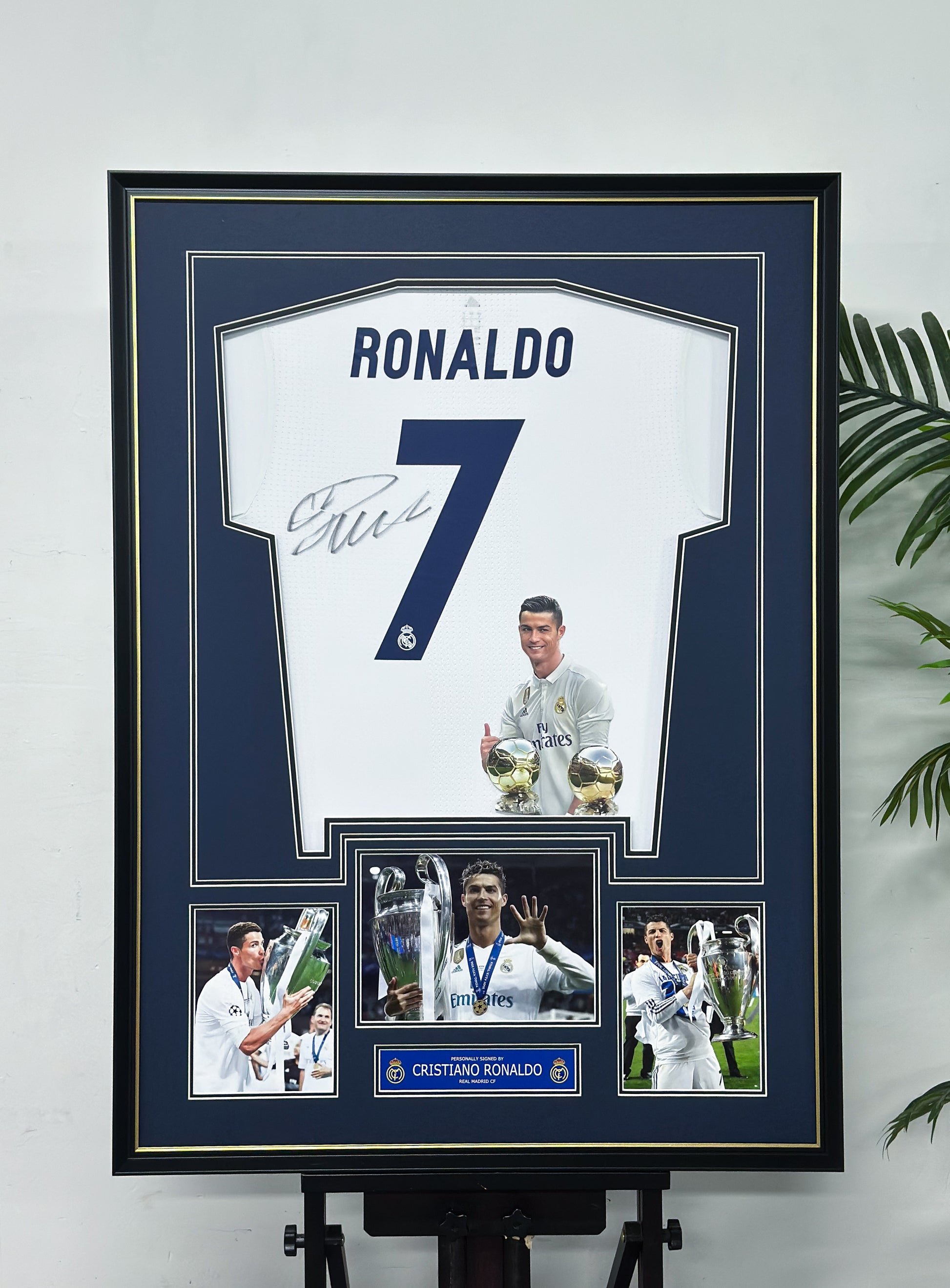 Cristiano Ronaldo Real Madrid #7 Jersey Framed