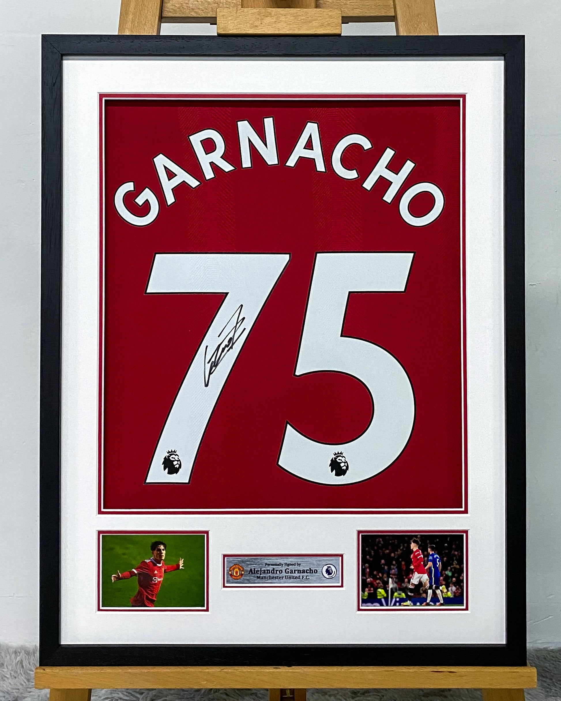 Alejandro Garnacho Manchester United Autographed Jersey Framed