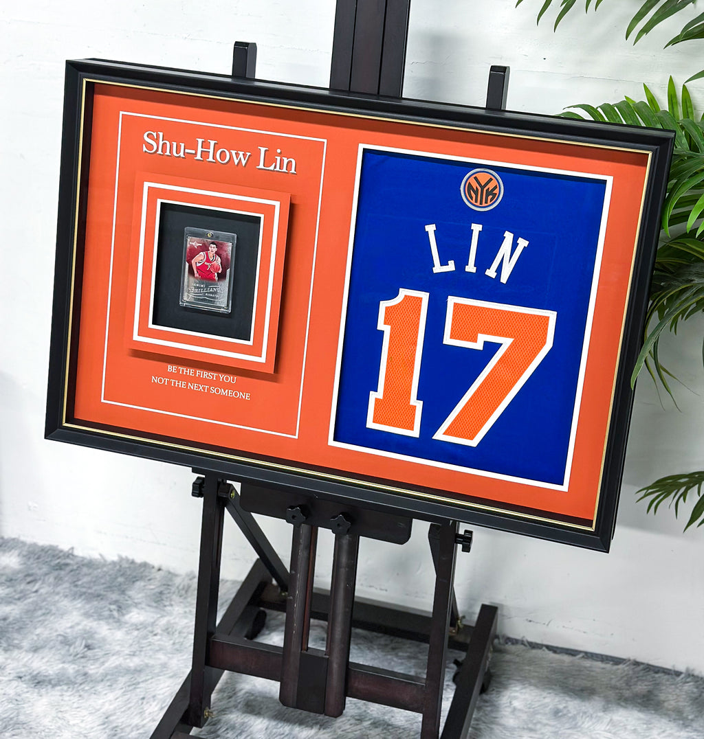 Jeremy Lin New York Knicks Autographed Jersey Framed
